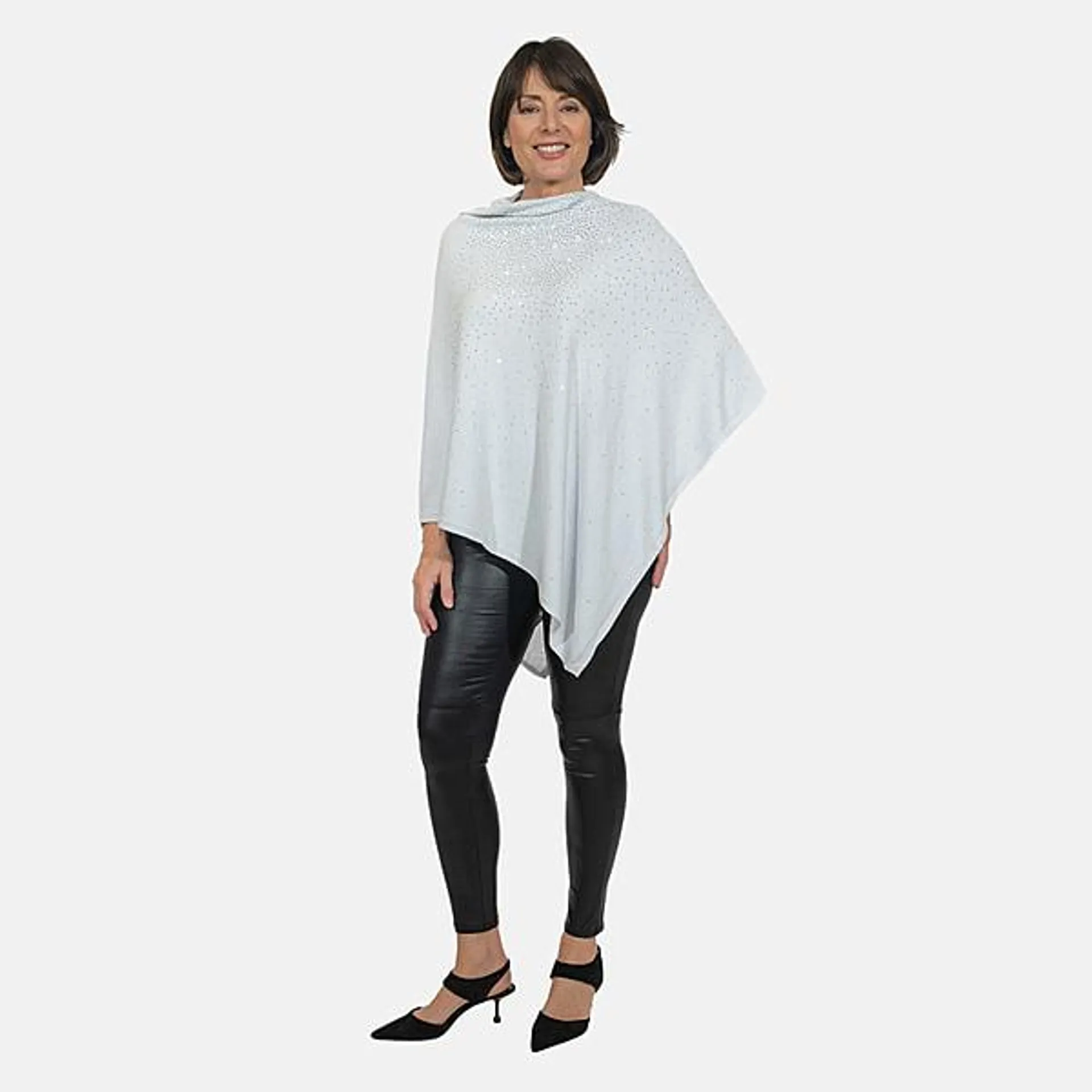 KRIS ANA Studed Scatter Poncho - Blue