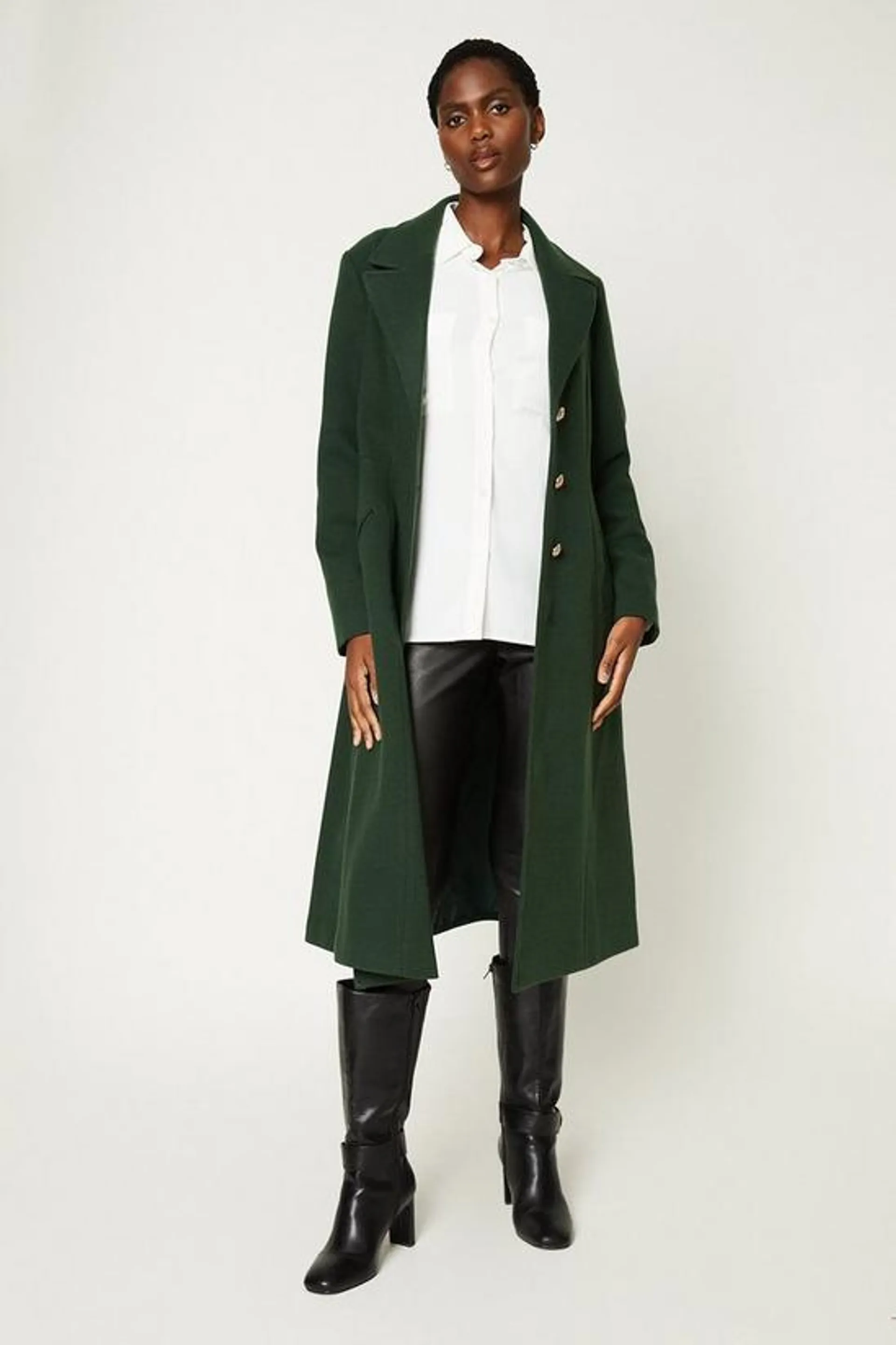 Twill Fit And Flare Coat