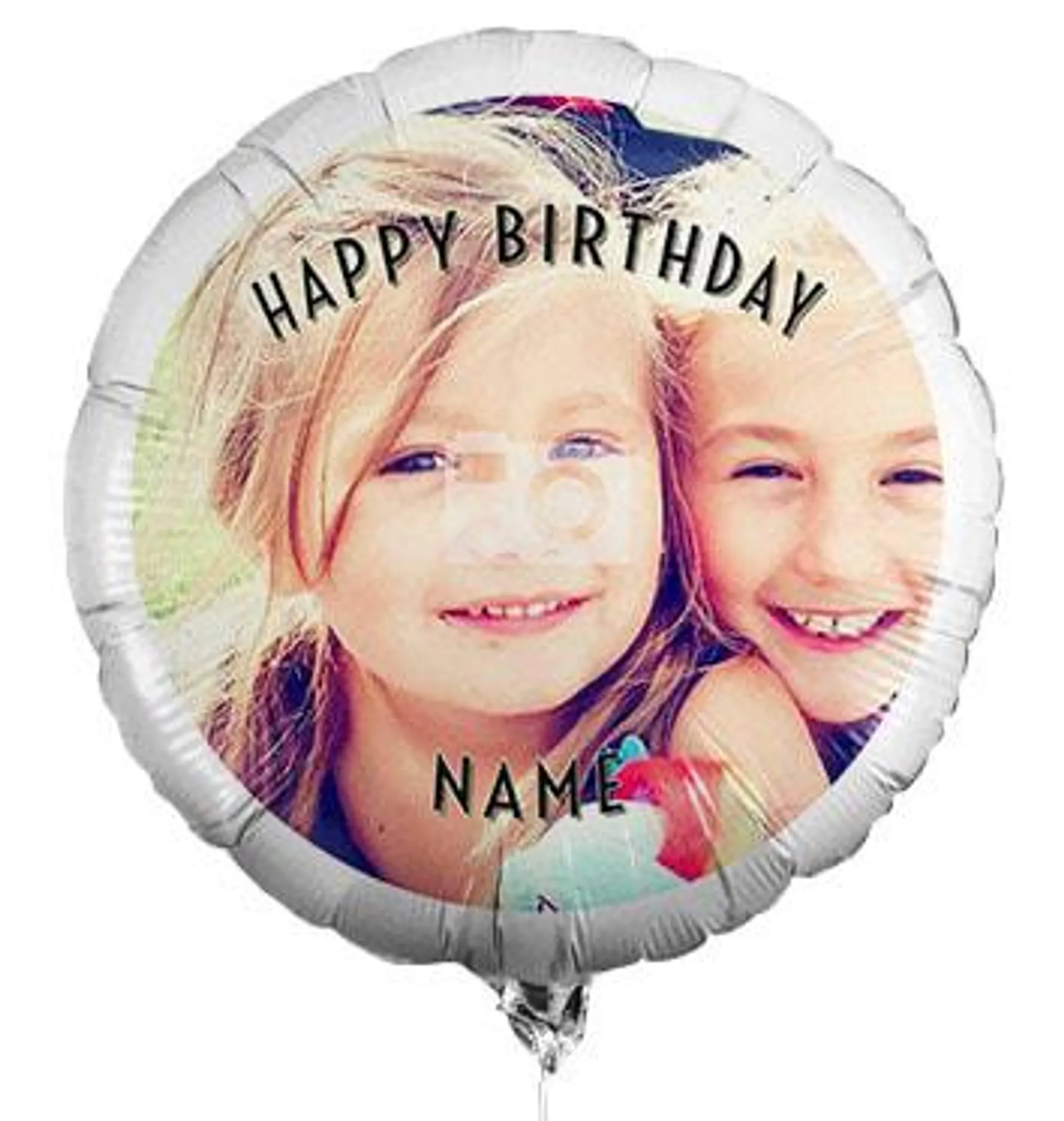 Personalised Photo Birthday Balloon - Black Text