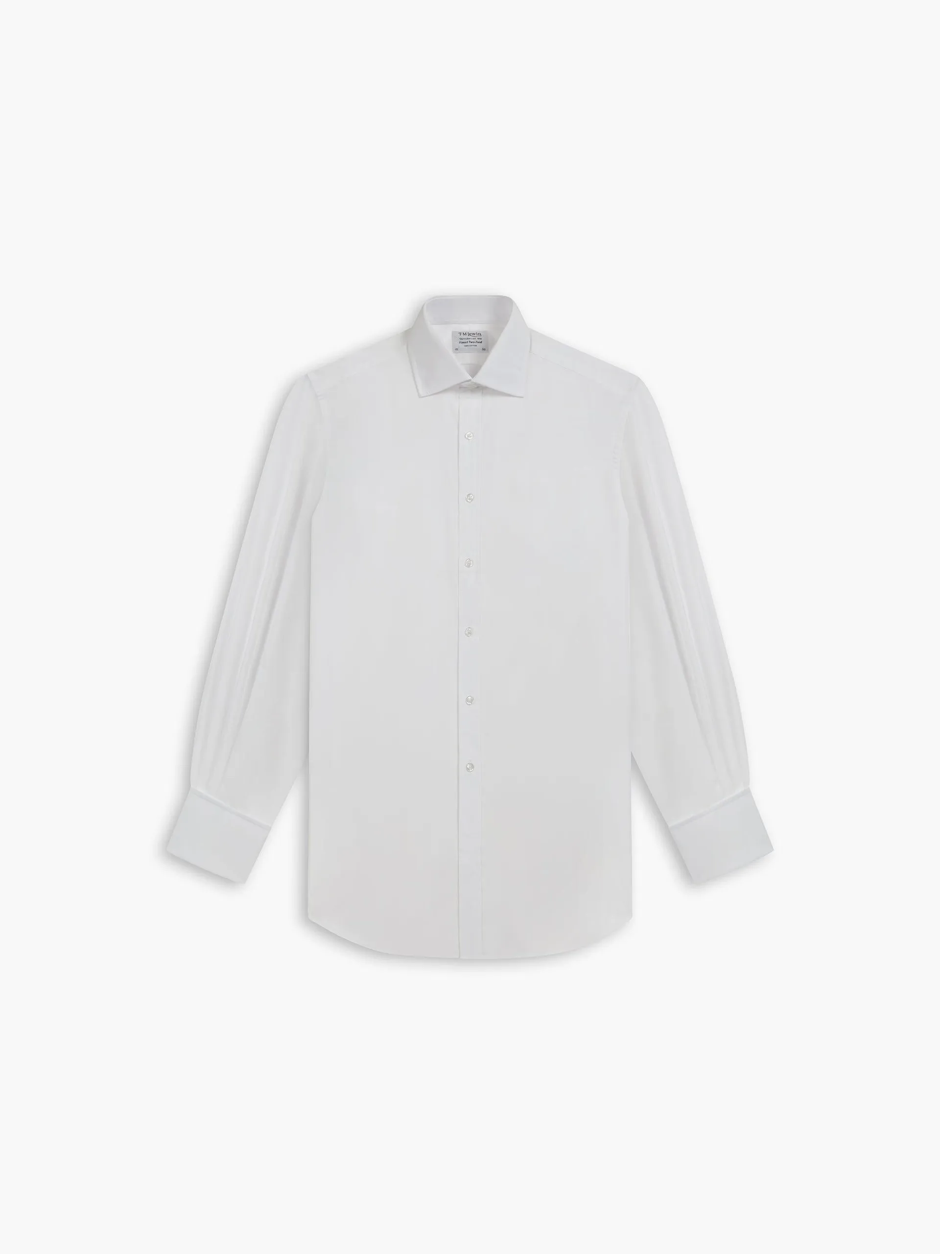 White Poplin Regular Fit Double Cuff Classic Collar Shirt