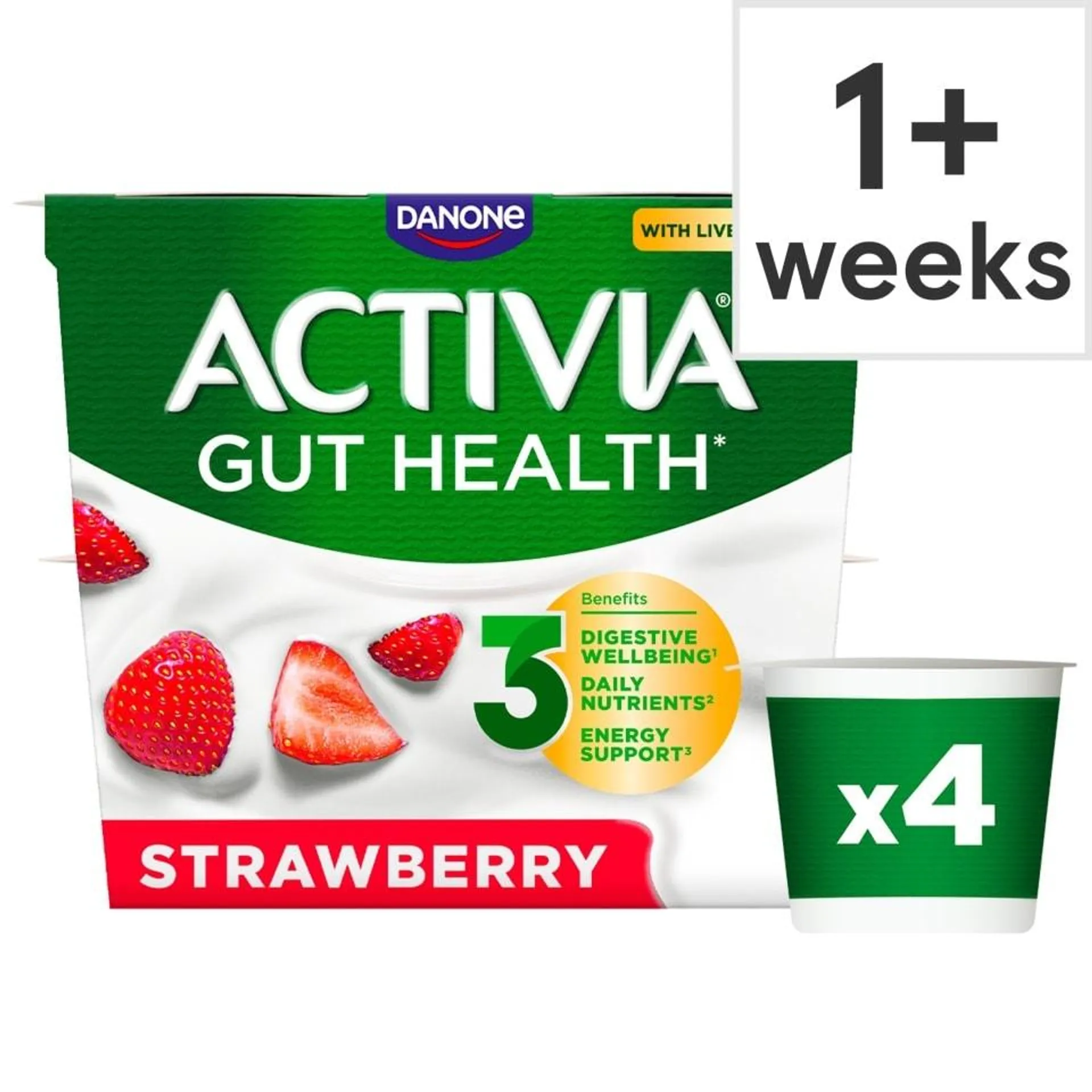 Activia Strawberry Gut Health Yoghurt Multipack 4x115g