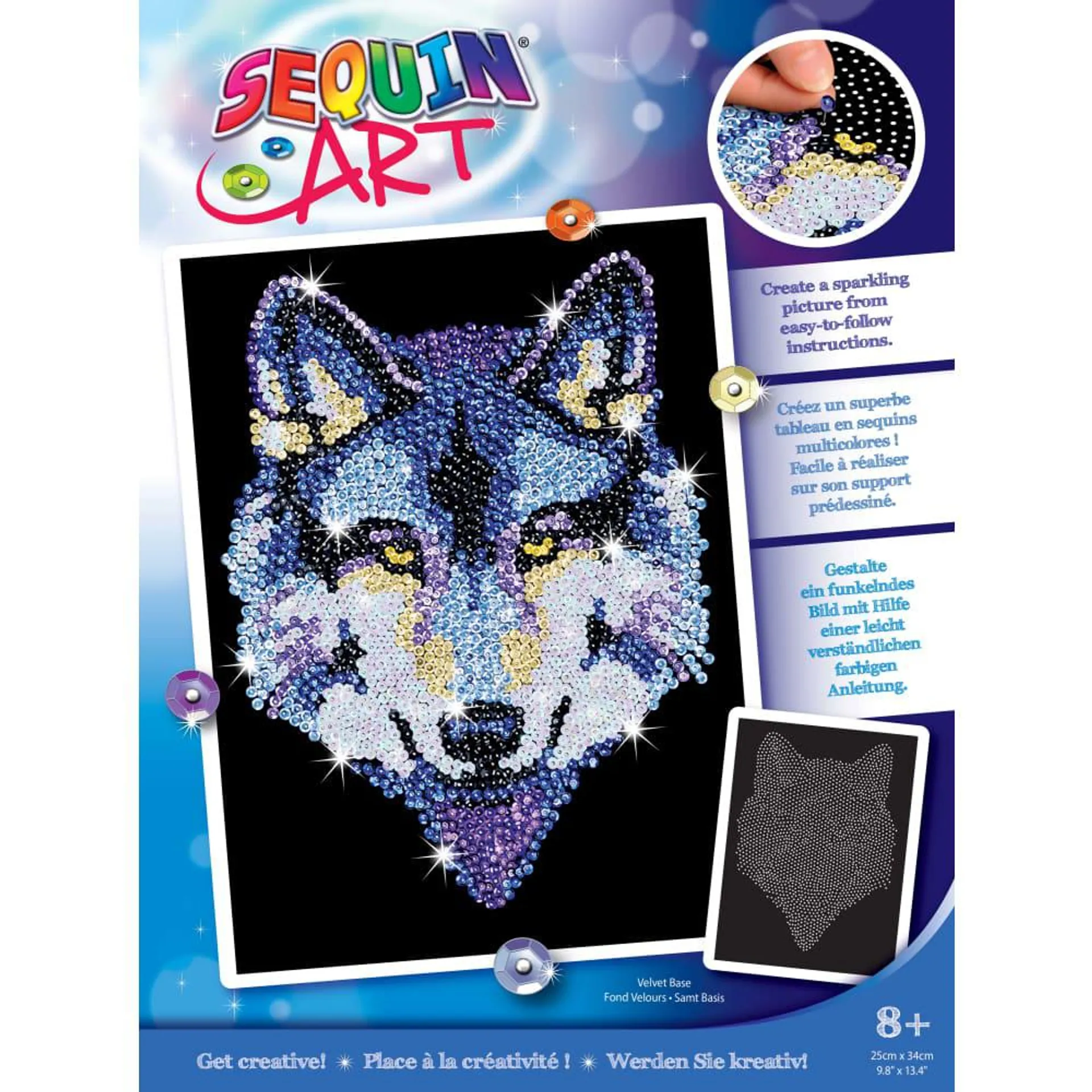 Sequin Art Blue - Wolf