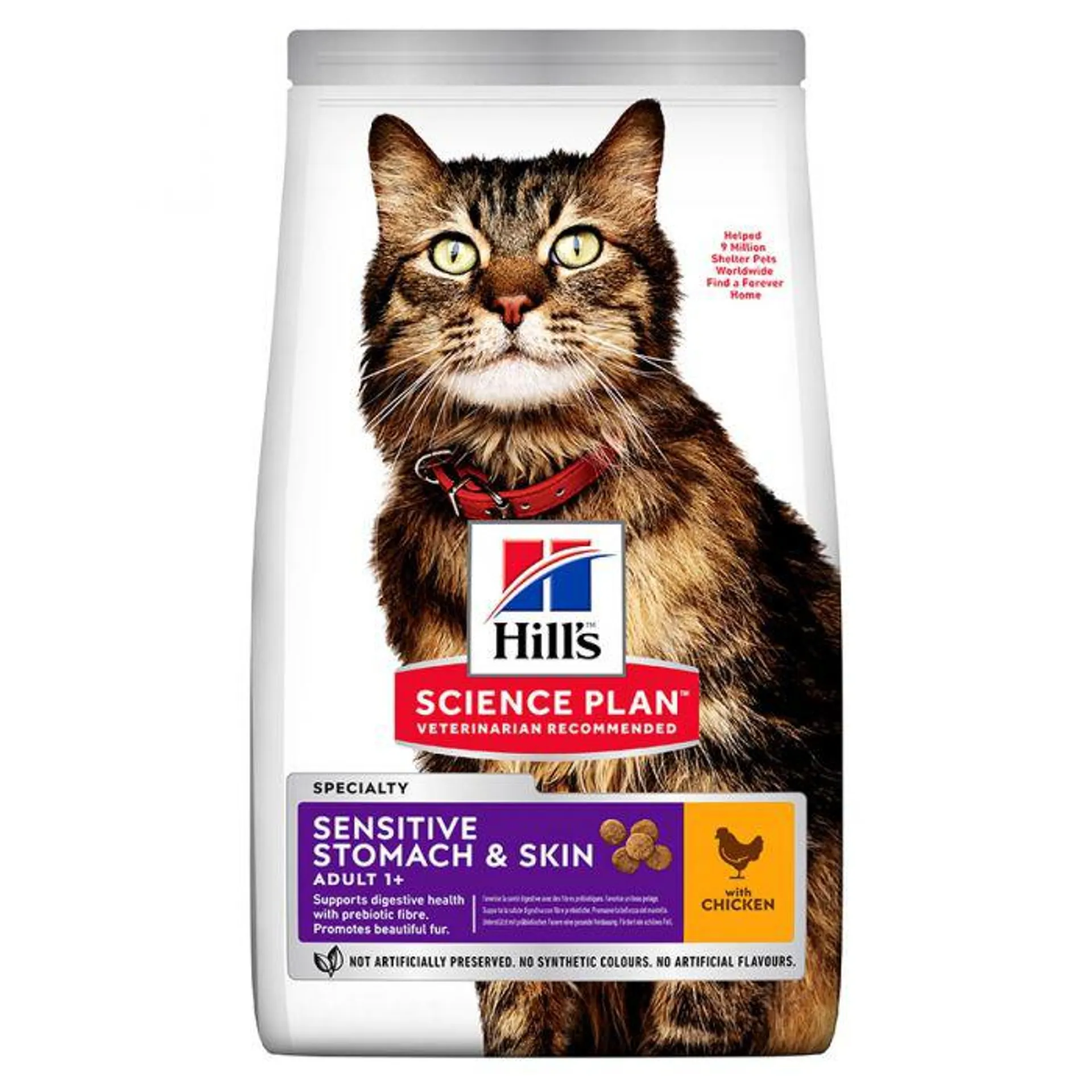 Hills Science Plan Adult Cat Sensitive Stomach & Skin Food With Chicken 1.5kg