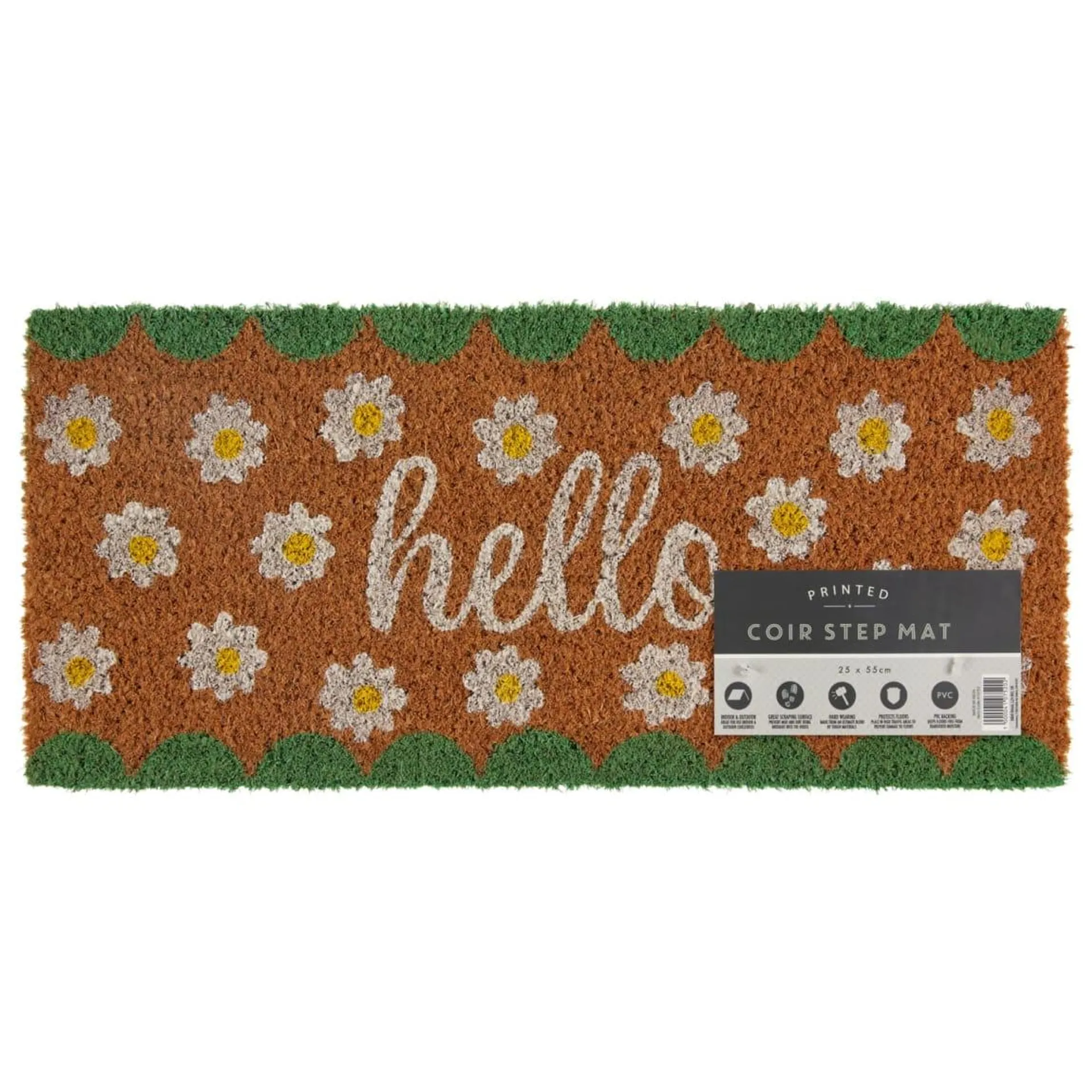 Printed Coir Step Mat - Floral