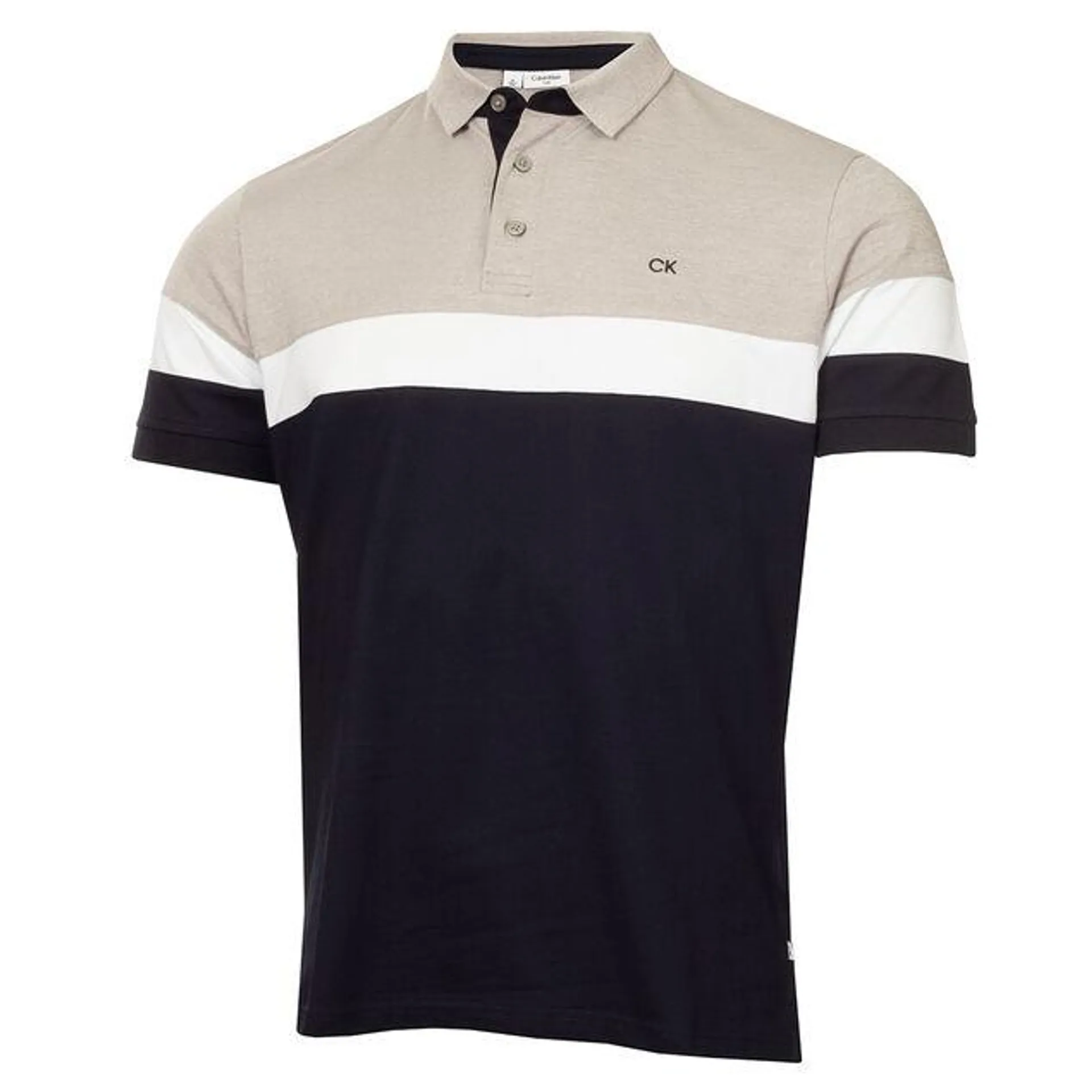 Calvin Klein Men's Chest Stripe Block Golf Polo Shirt