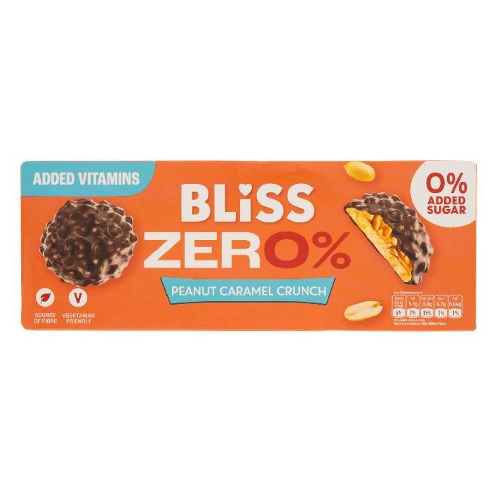 Bliss Zero Peanut Caramel Crunch,128g (Pack of 8)