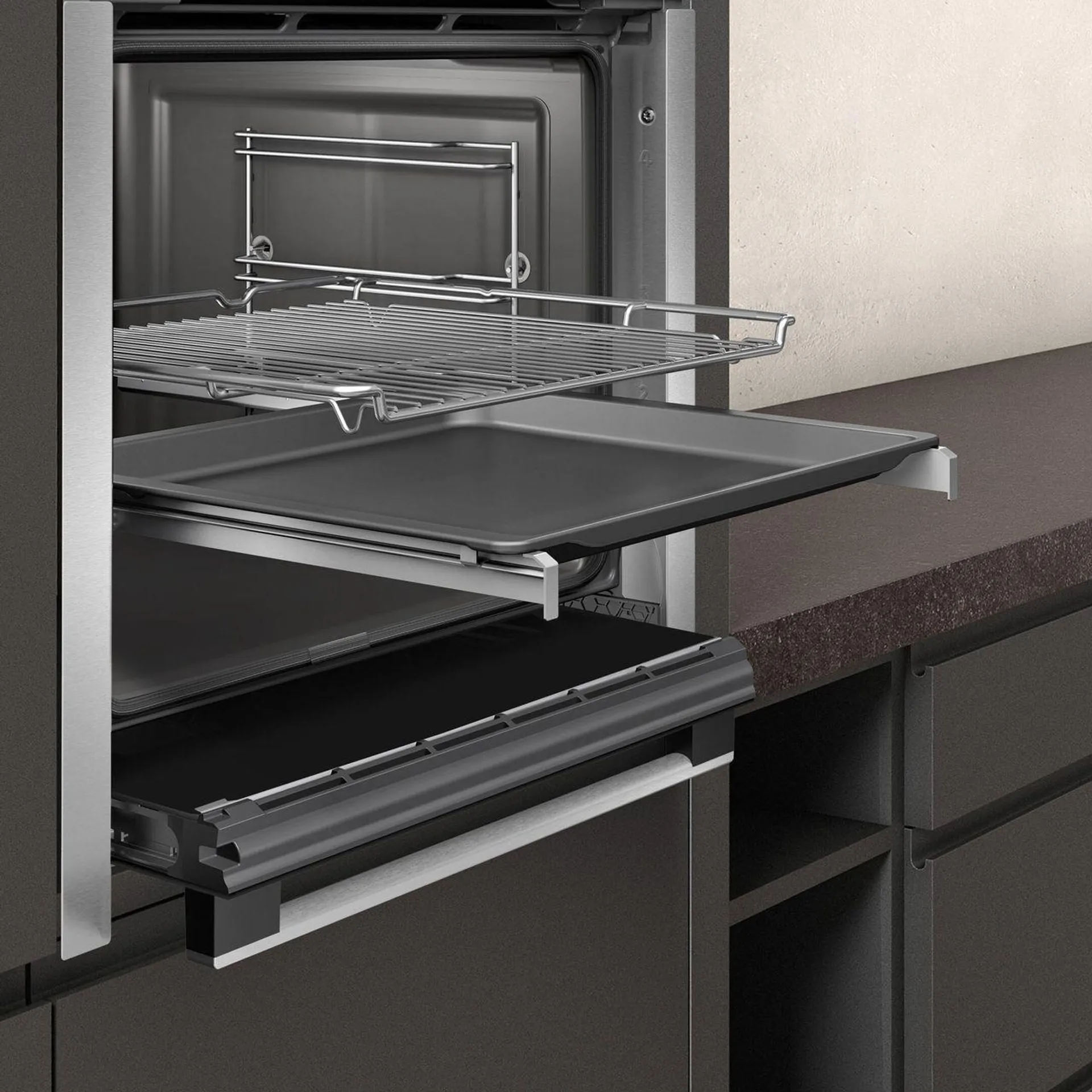 NEFF N50 Slide&Hide® B6ACH7HH0B Wifi Connected Built In Electric Single Oven - Stainless Steel - A Rated
