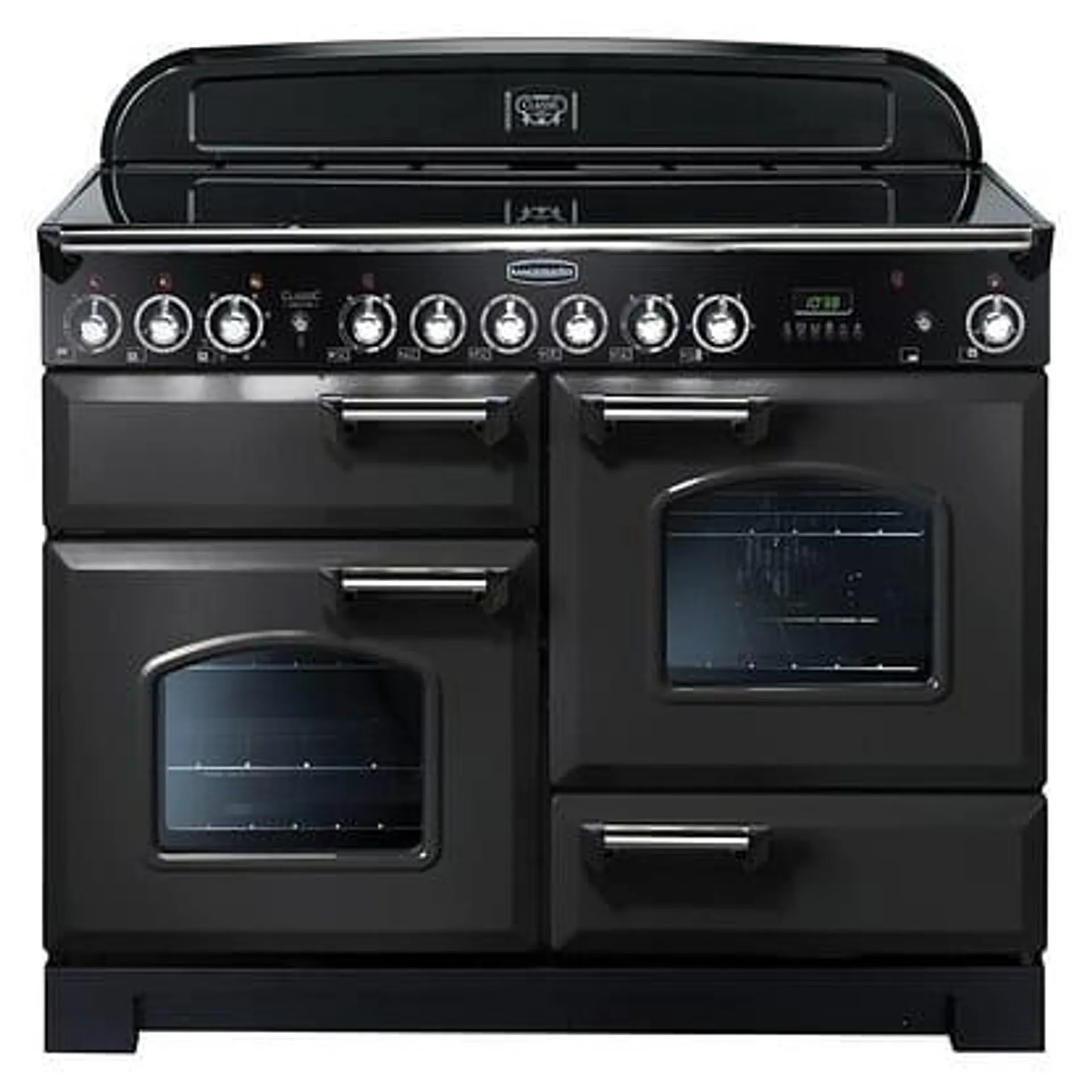 Rangemaster CDL110ECCB/C Classic Deluxe 110cm Ceramic Range Cooker 128560 – CHARCOAL BLACK