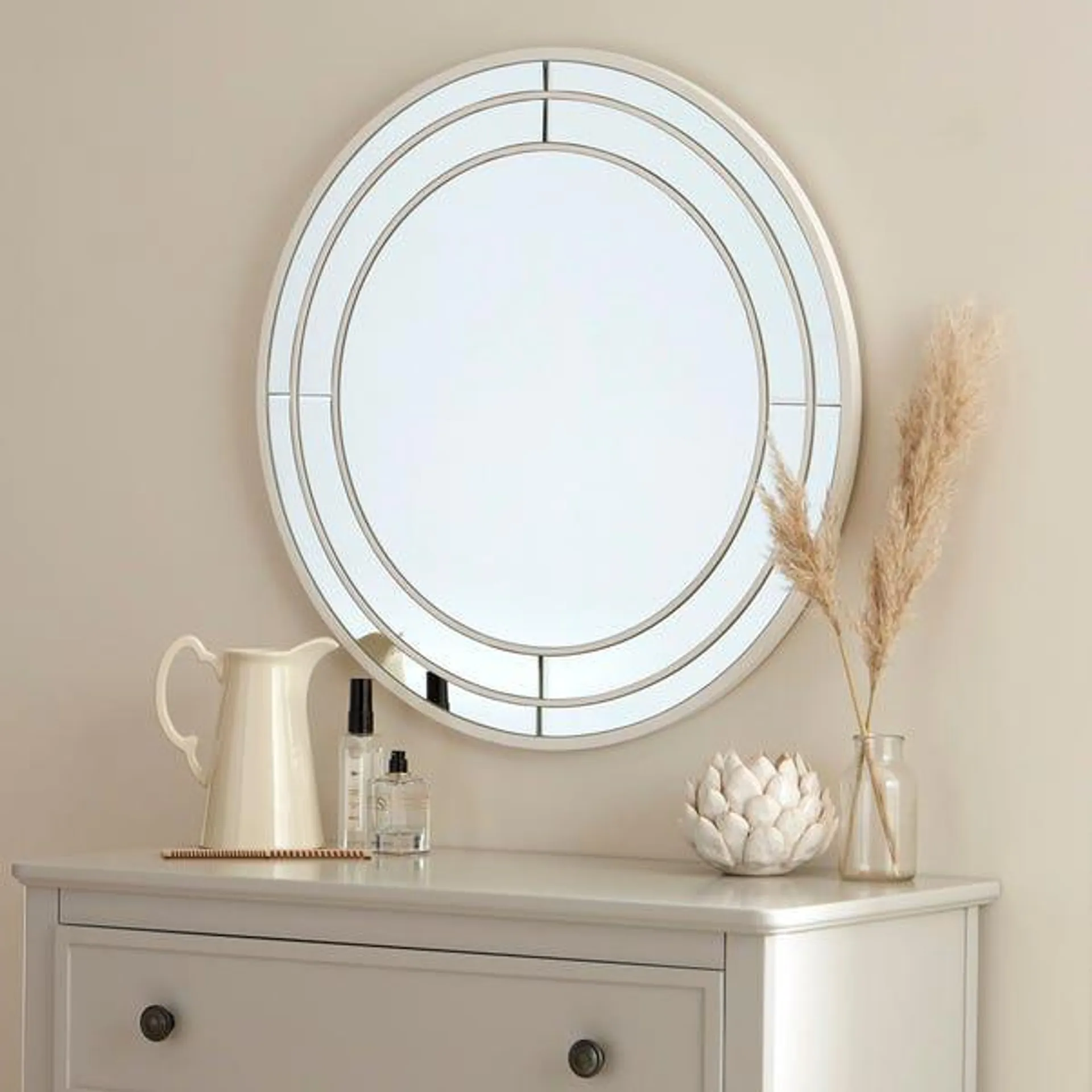 Double Frame Round Wall Mirror, 60cm