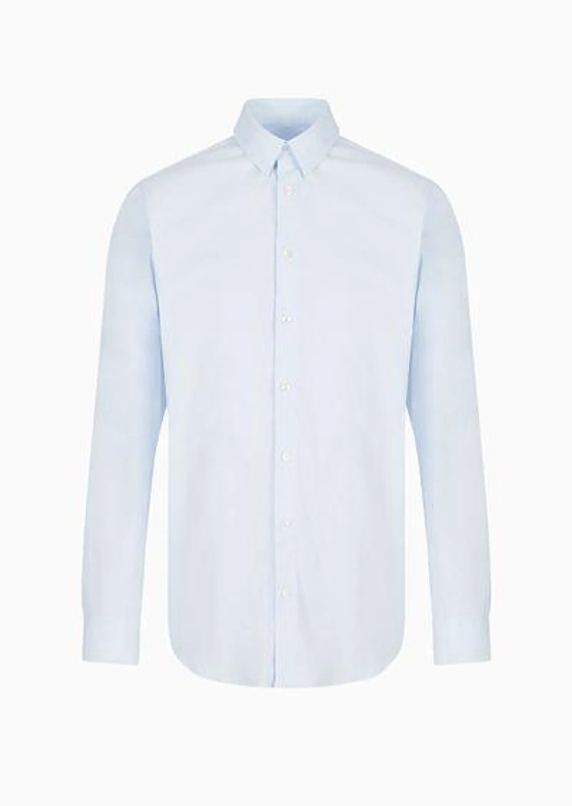 Stretch fabric shirt with collar stays