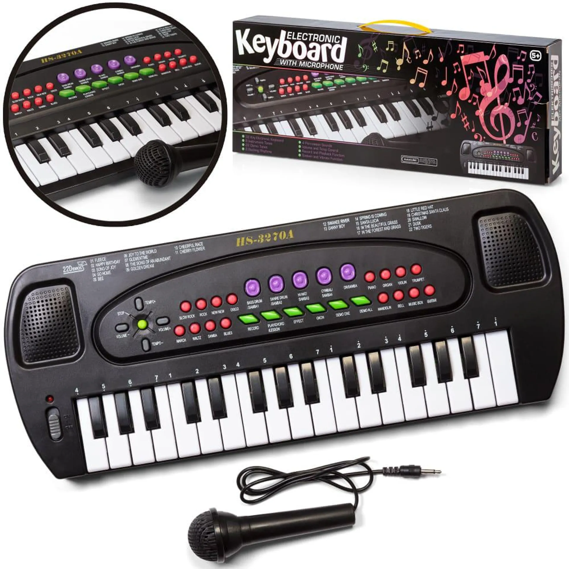 Electronic Keyboard and Karaoke Microphone Set