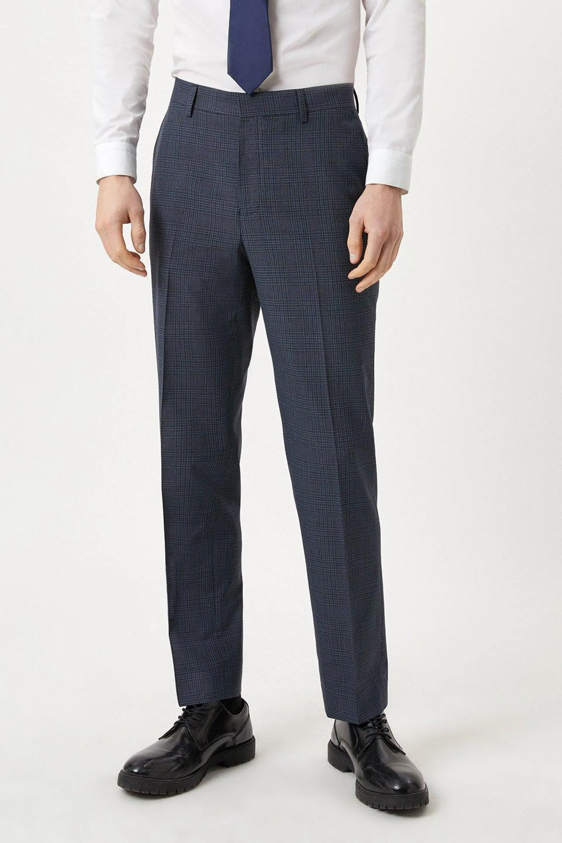 Tailored Fit Navy Overcheck Two-Piece Suit