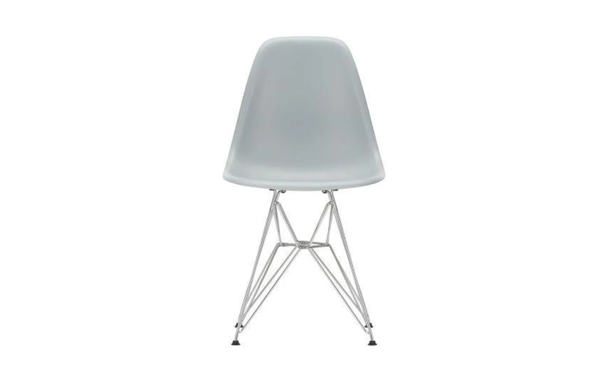 Eames DSR Side Chair New Height Light Grey Chrome Base
