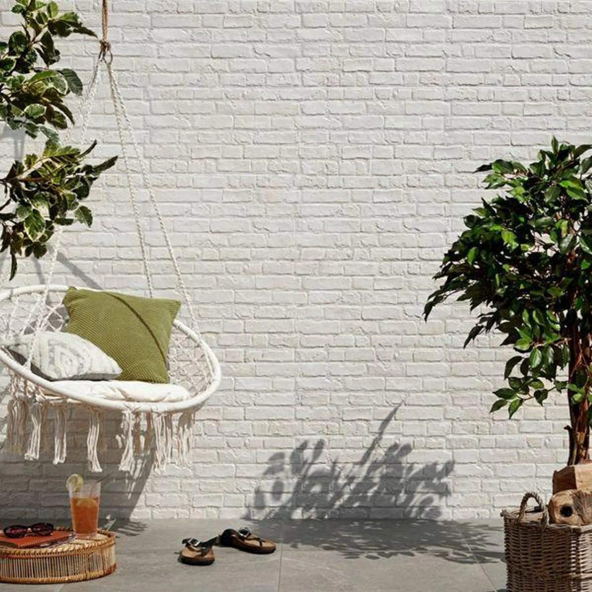 Rustic Masonry Dove White Brick Effect Tiles