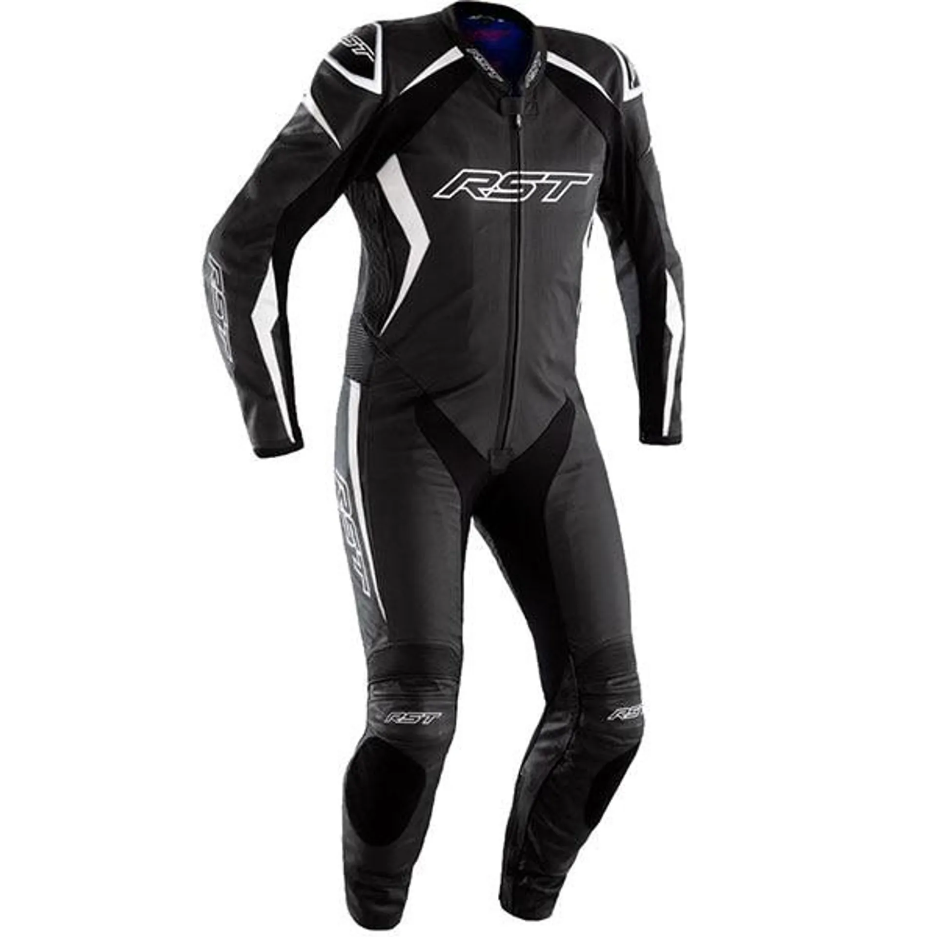 RST Podium Airbag CE One Piece Leather Suit - Black / White
