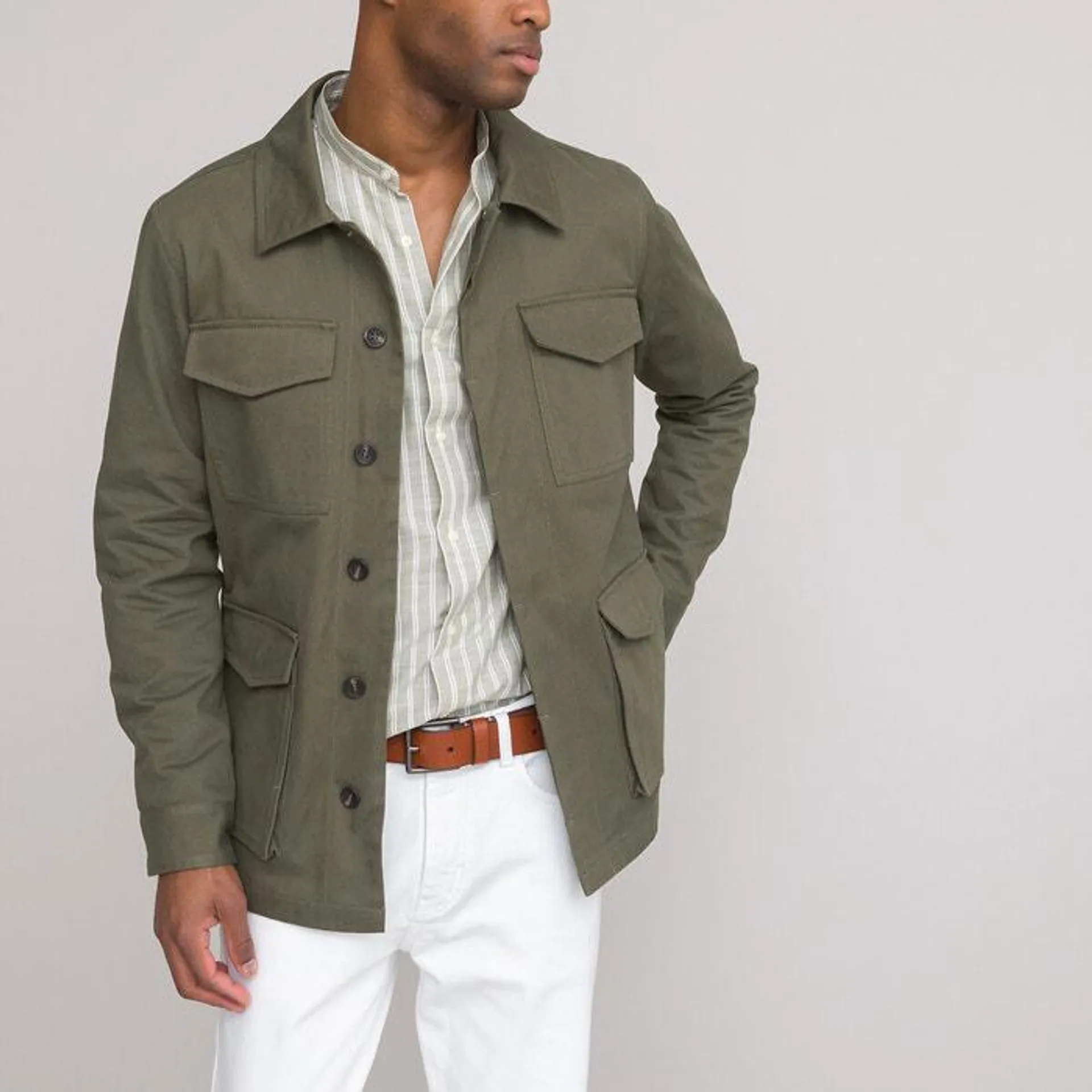 Mid-Length Utility Jacket in Cotton