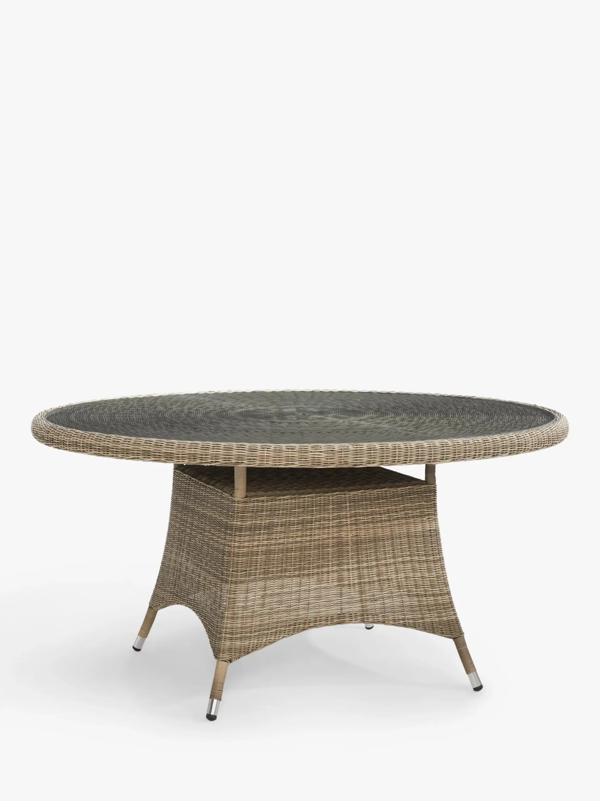 Dante 6-Seater Round Glass Top Garden Dining Table