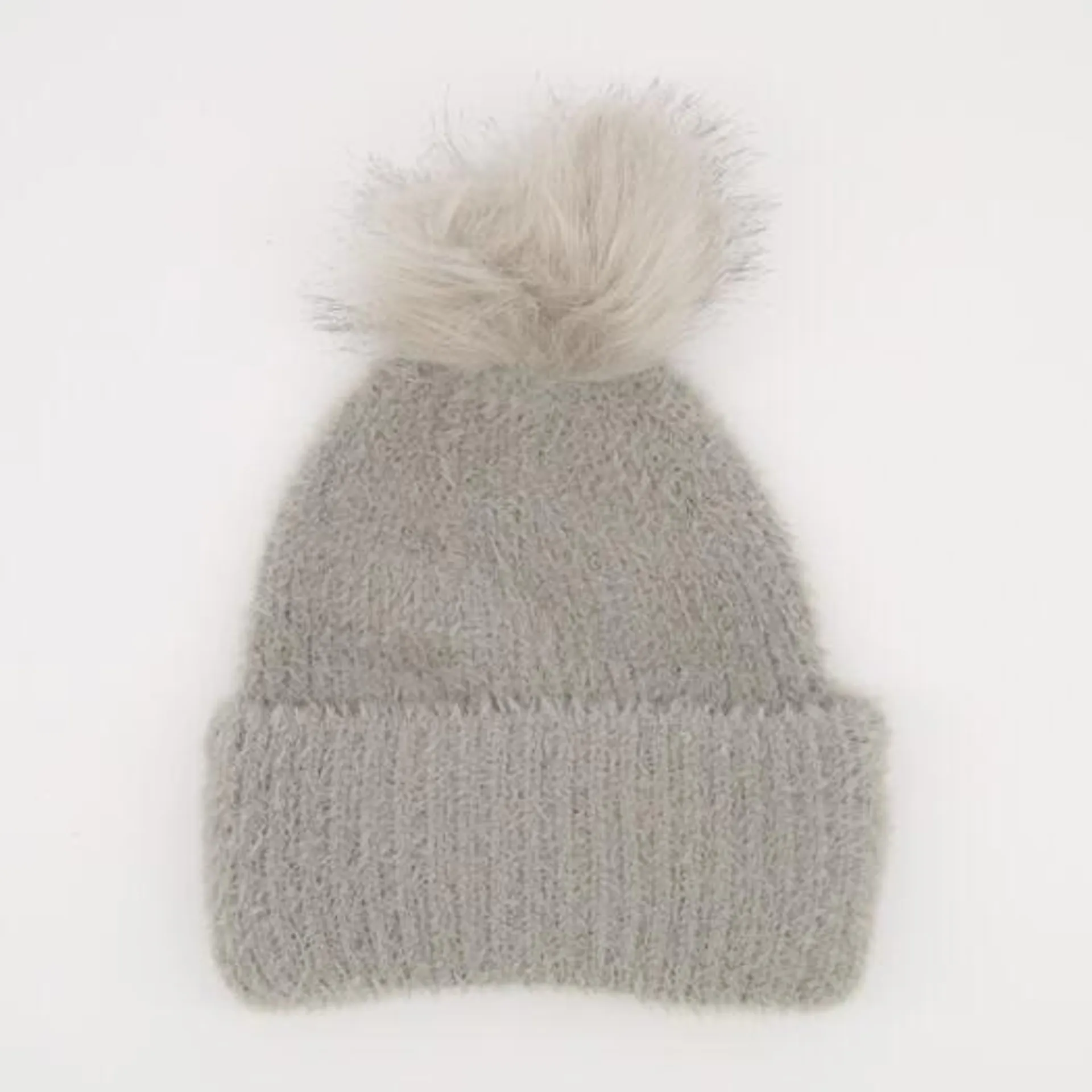 Grey Pom Pom Beanie