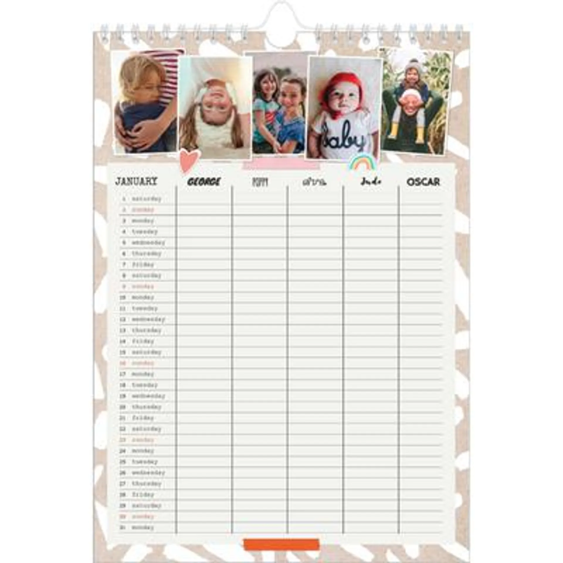 Rustic Planner - Family of 5