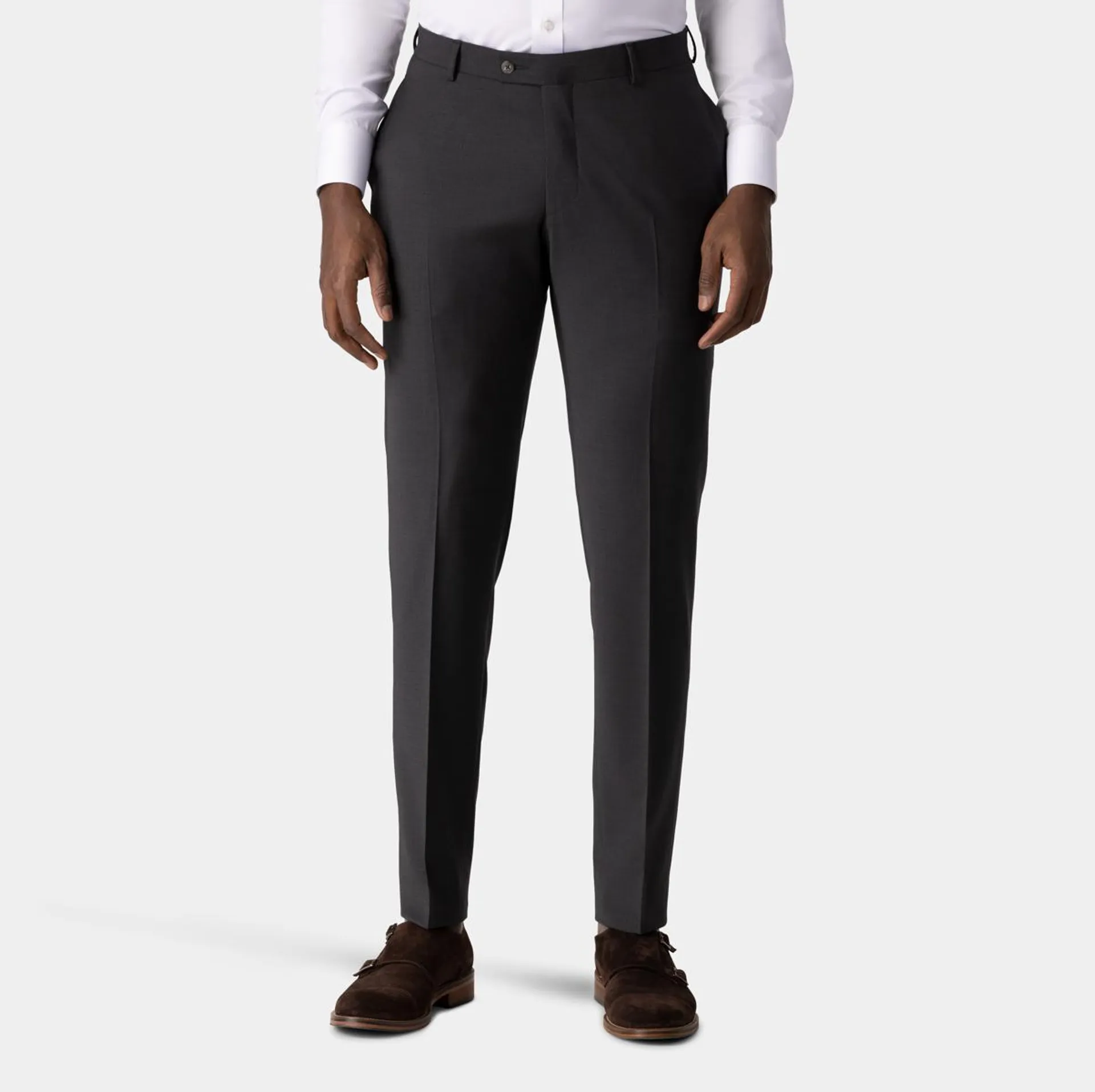 Dark gray stretch suit pants