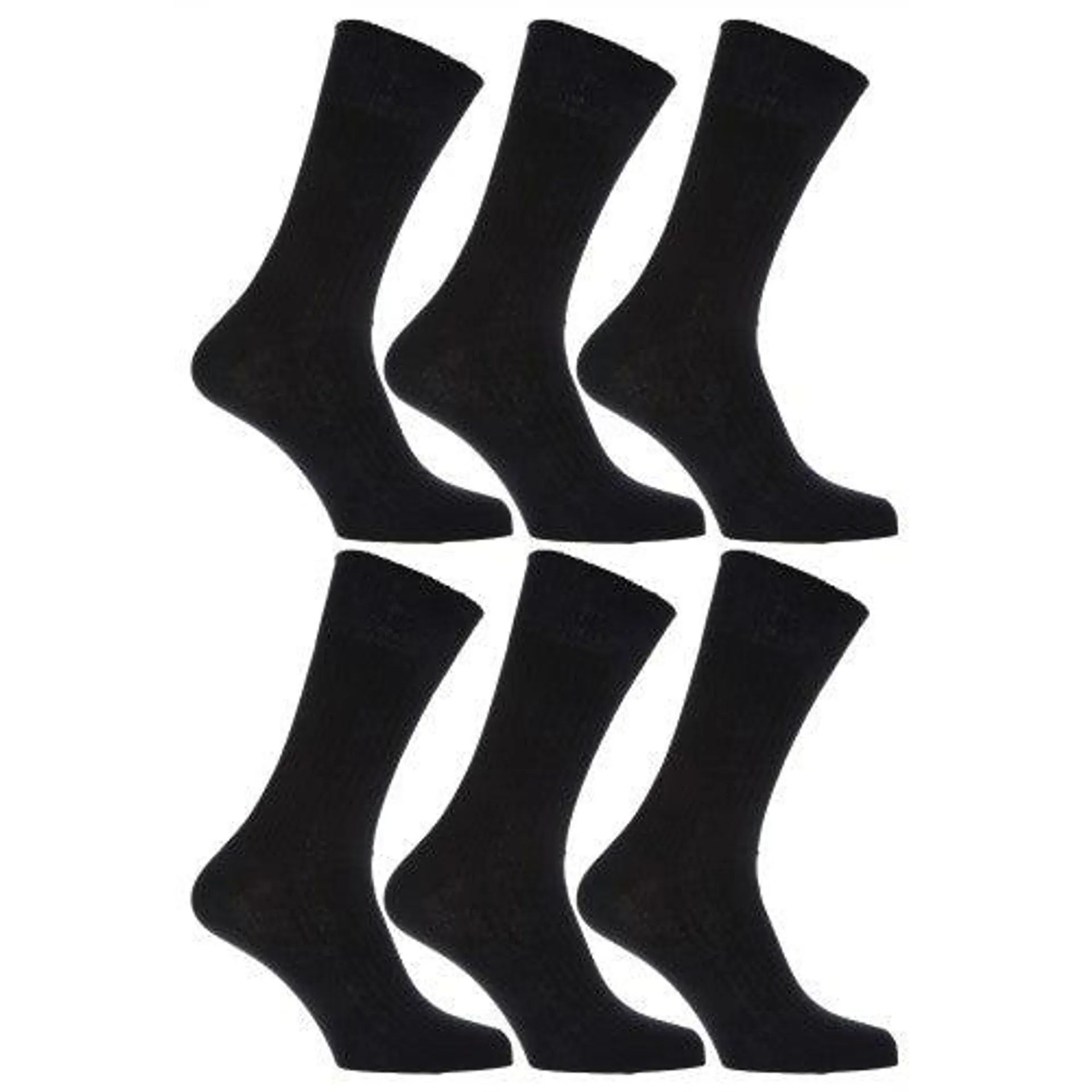 Mens 100% Cotton Non Elastic Top Gentle Grip Socks (Pack Of 6)