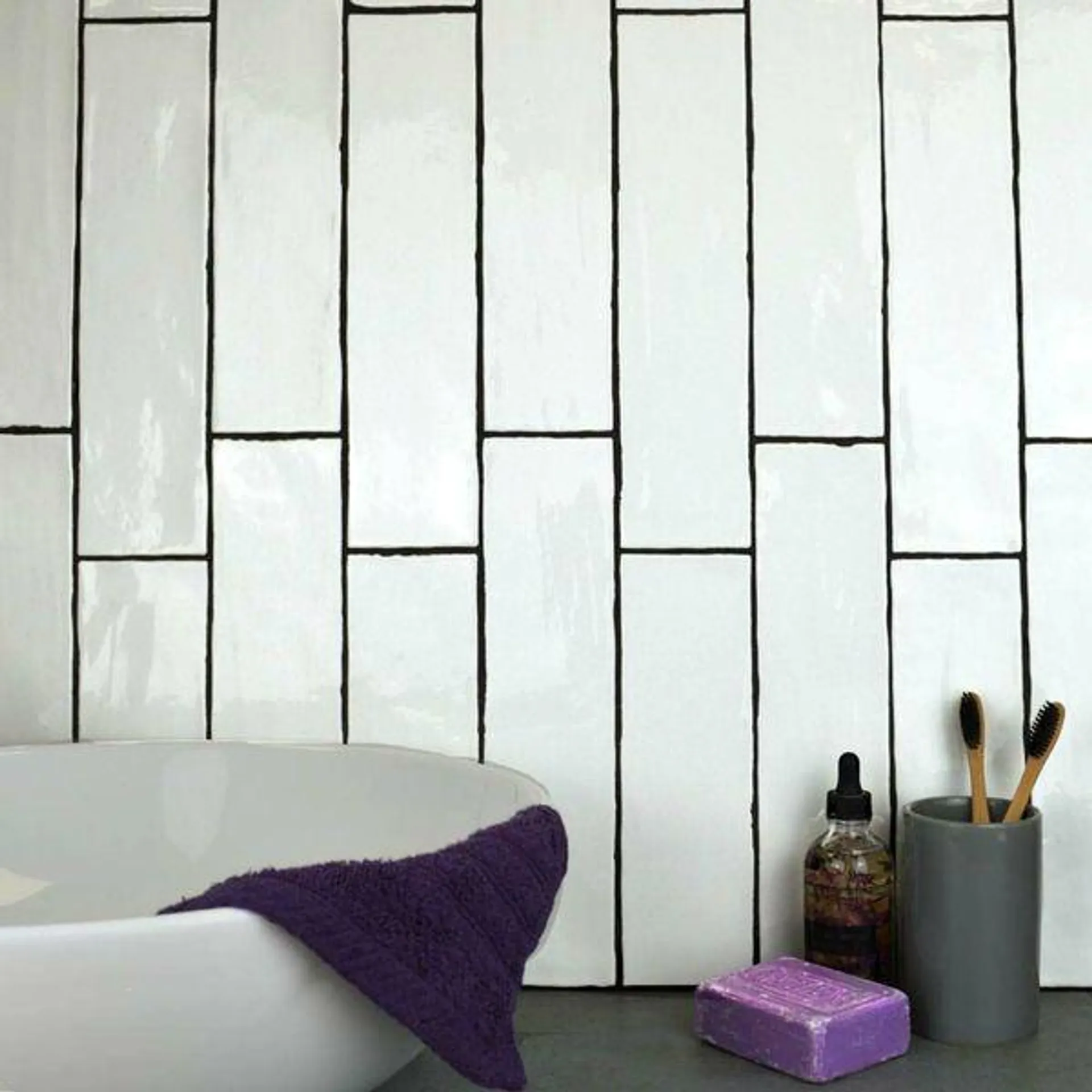 White Rustic Metro Tiles