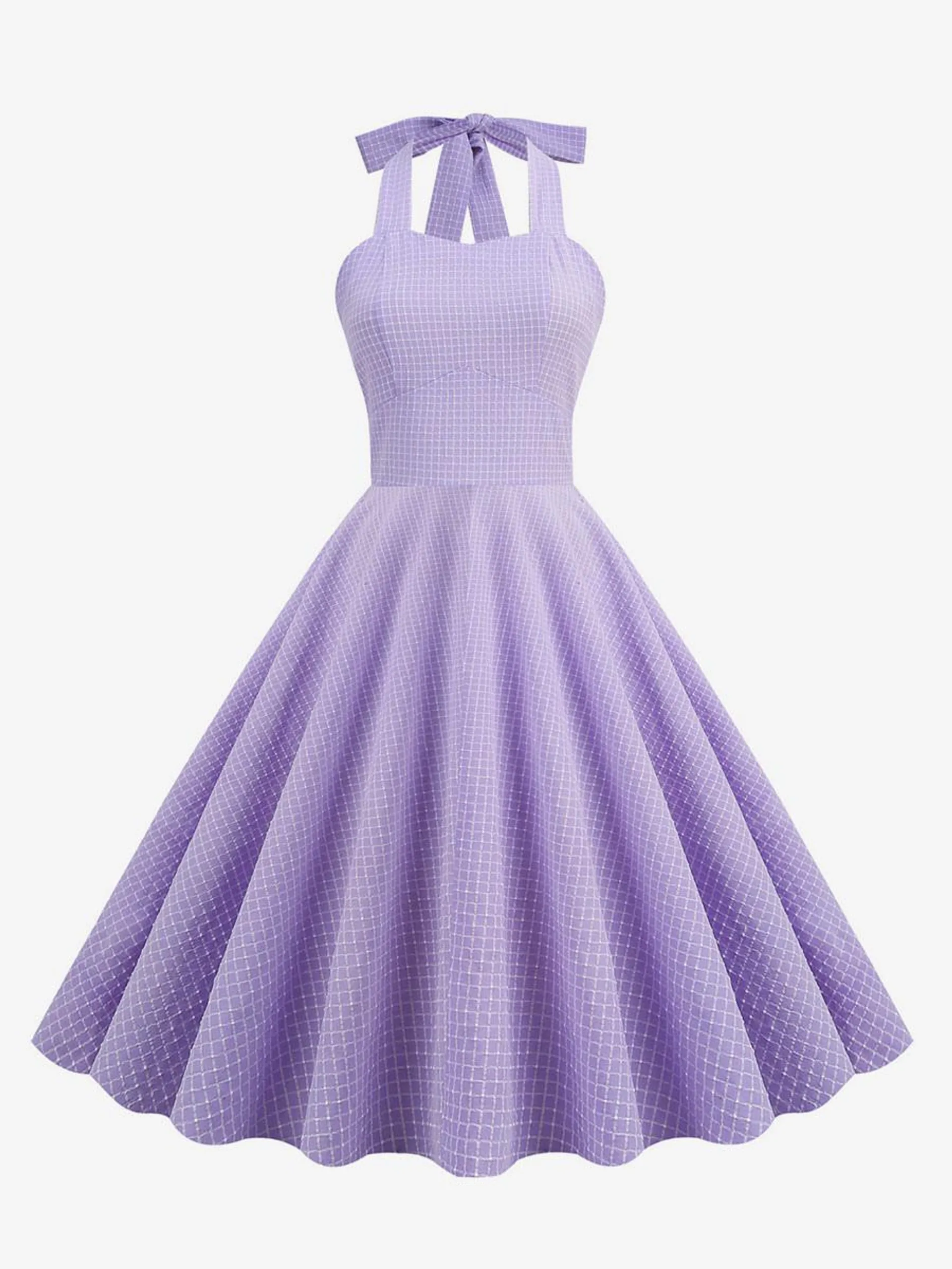 Vintage Dress 1950s Audrey Hepburn Style Pink Plaid Pleated Sleeveless Sweetheart Neck Medium Swing Dress