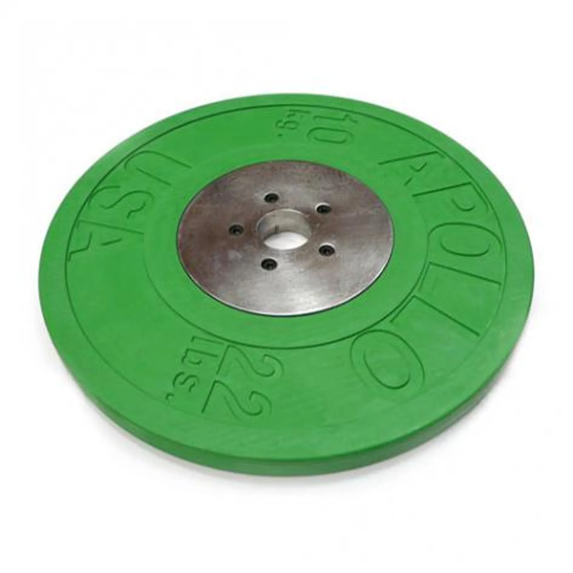 Body Power 10Kg Deluxe Rubber/Chrome Olympic Plates - Green (x2)