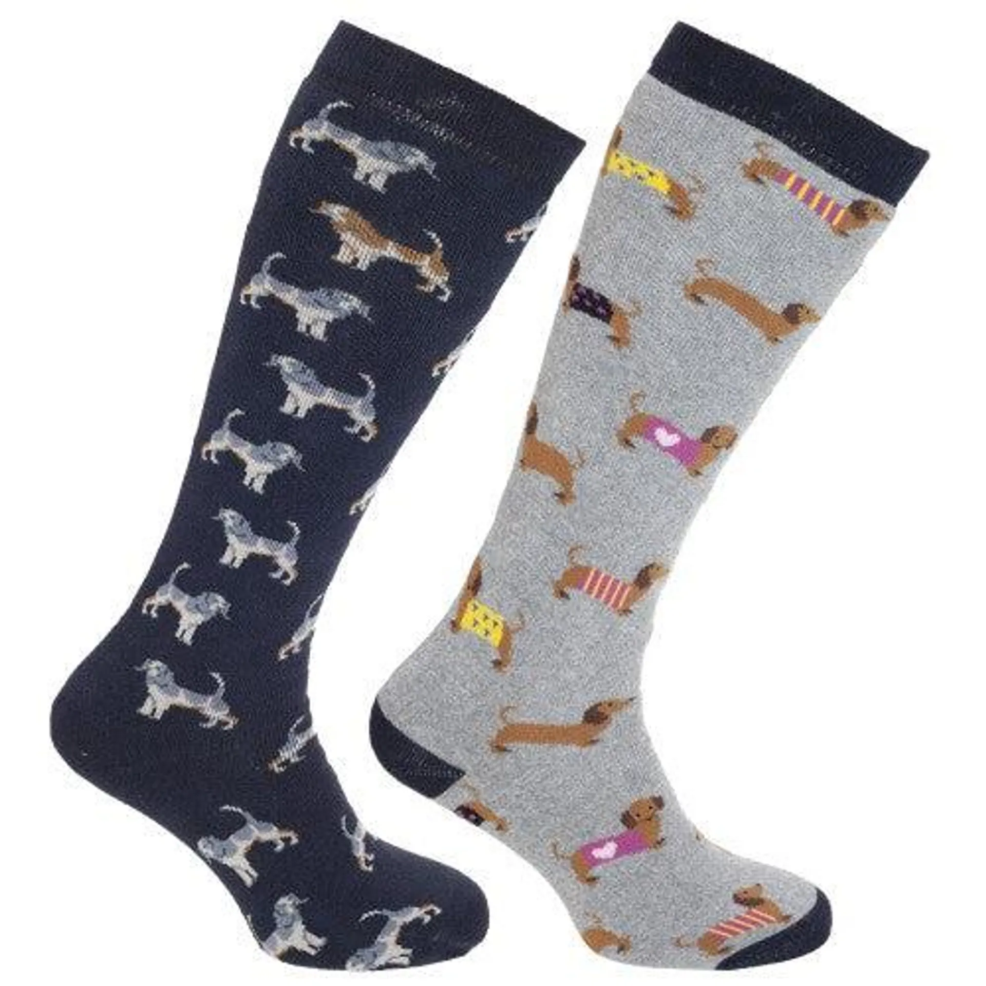 Womens/Ladies Animal Design Welly Socks (2 Pairs)