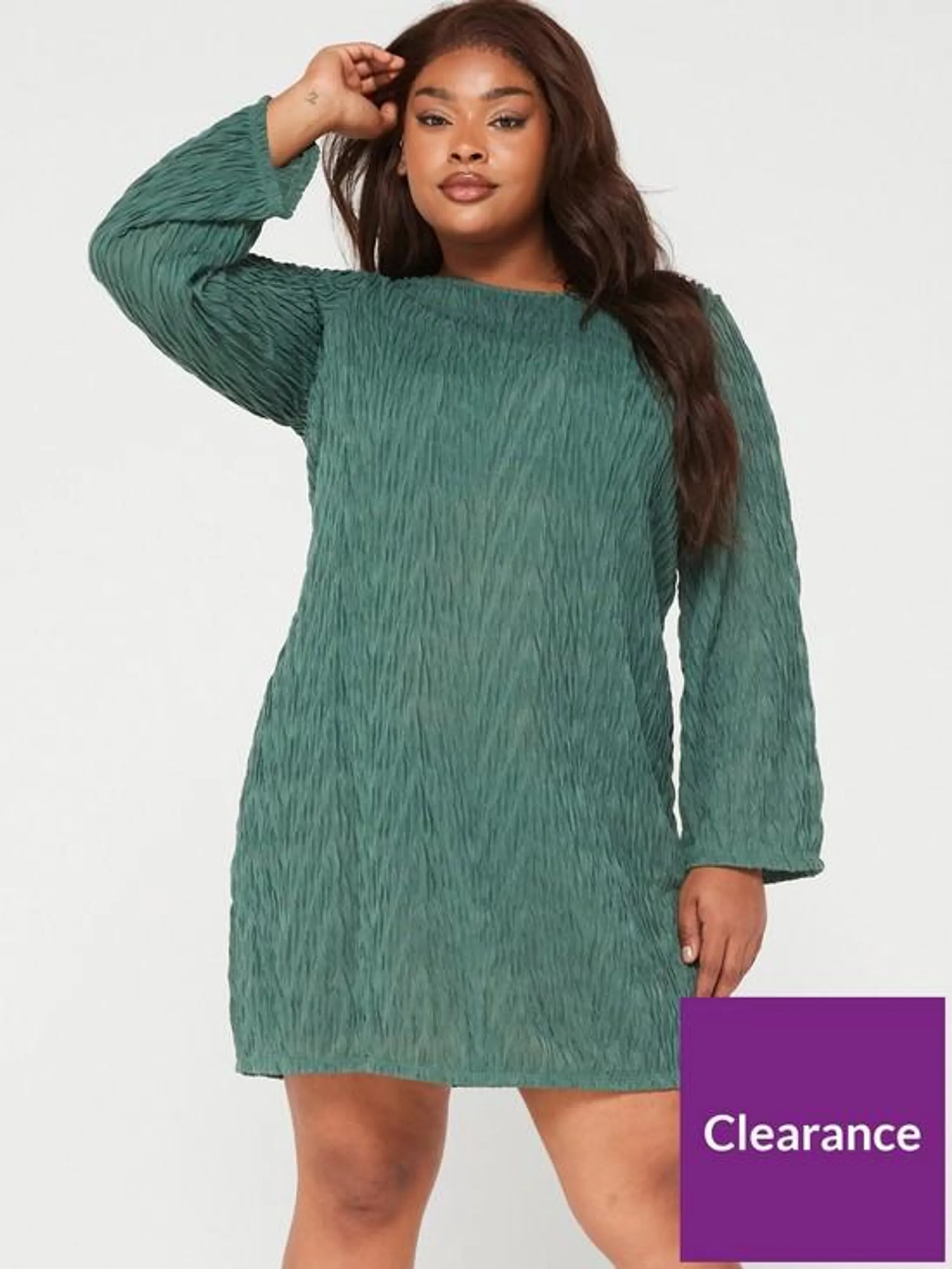 Maia Long Sleeve Short Dress - Green