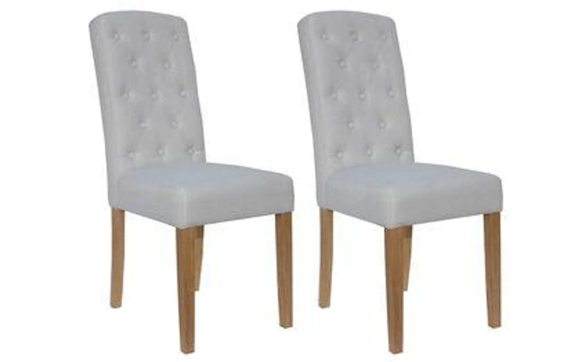 Brooklyn Pair of Natural Button Back Dining Chairs