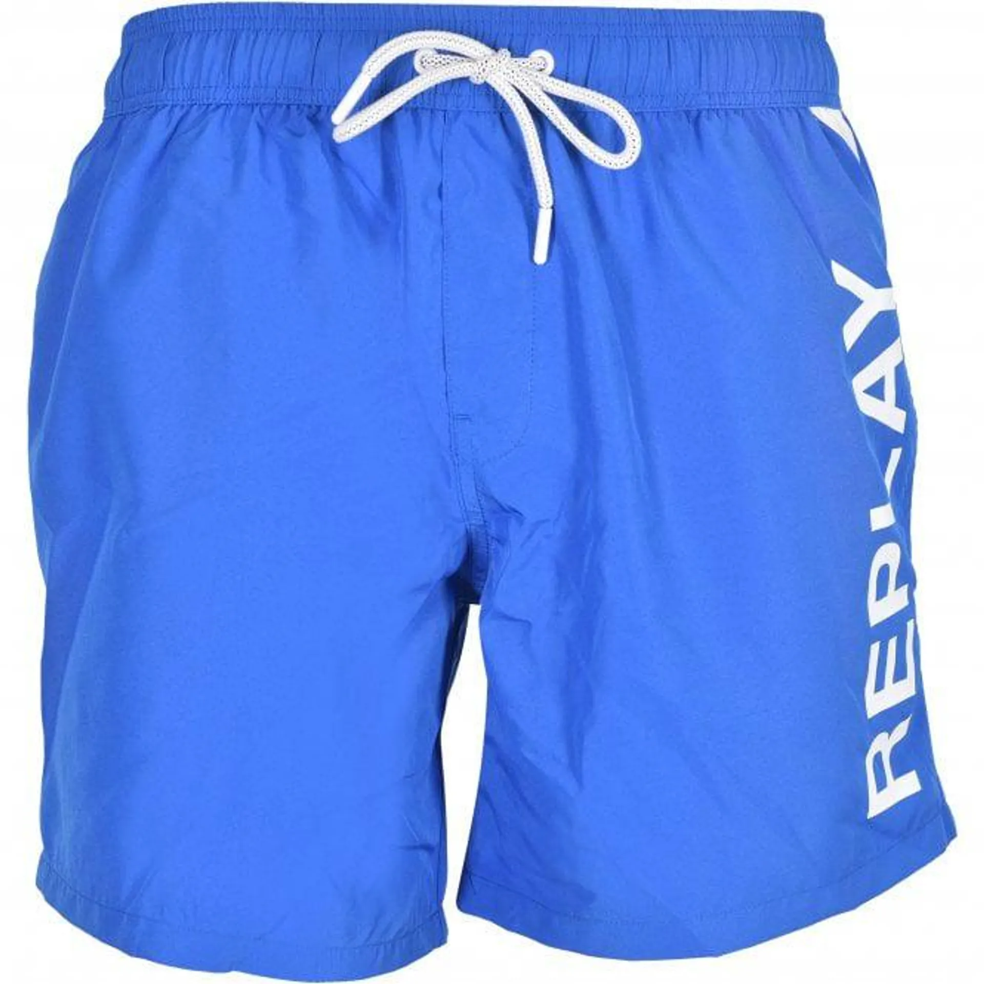Replay Side Logo Swim Shorts, Aegean Blue