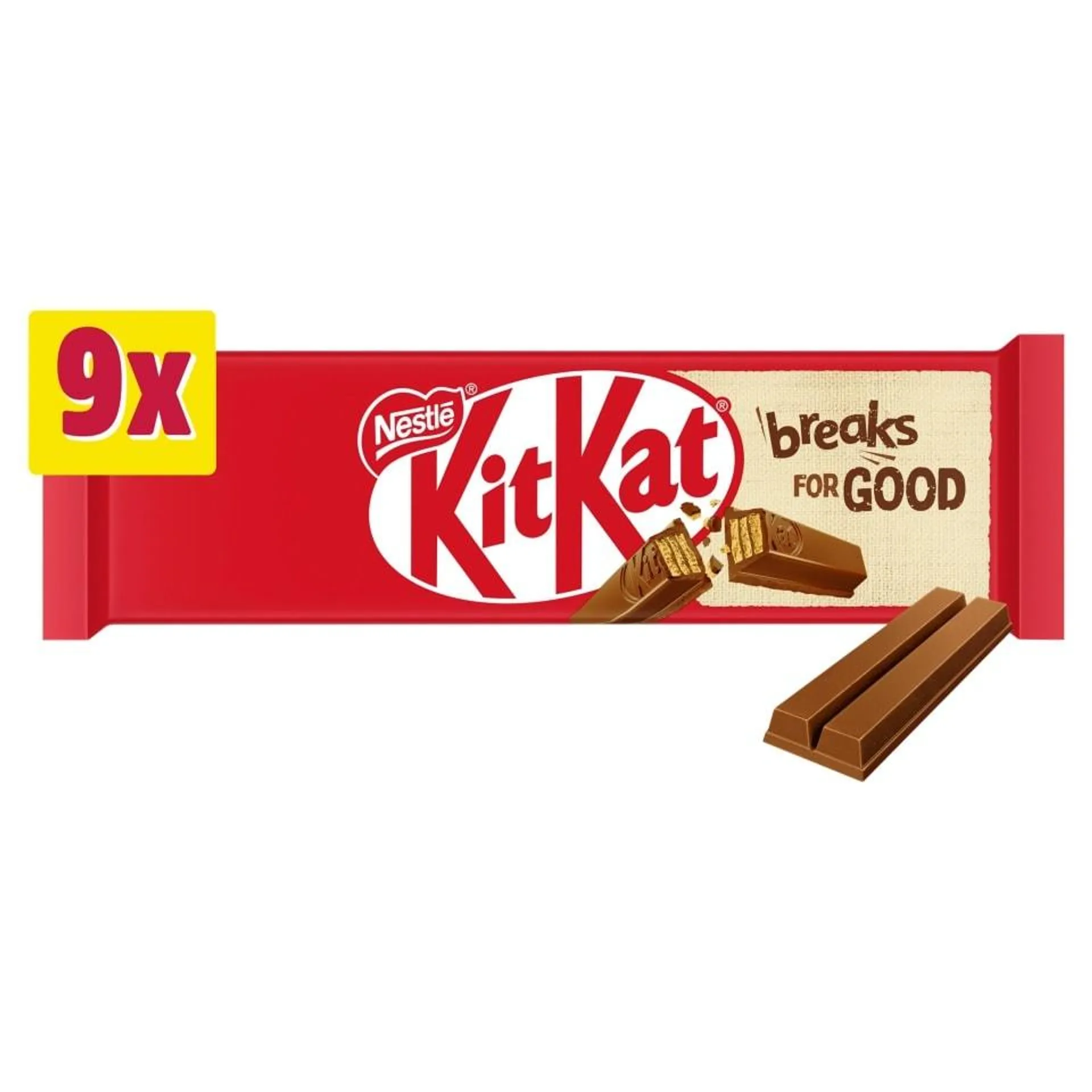 Kit Kat 2 Finger Milk Chocolate Biscuit Bars Multipack, 9 Pack