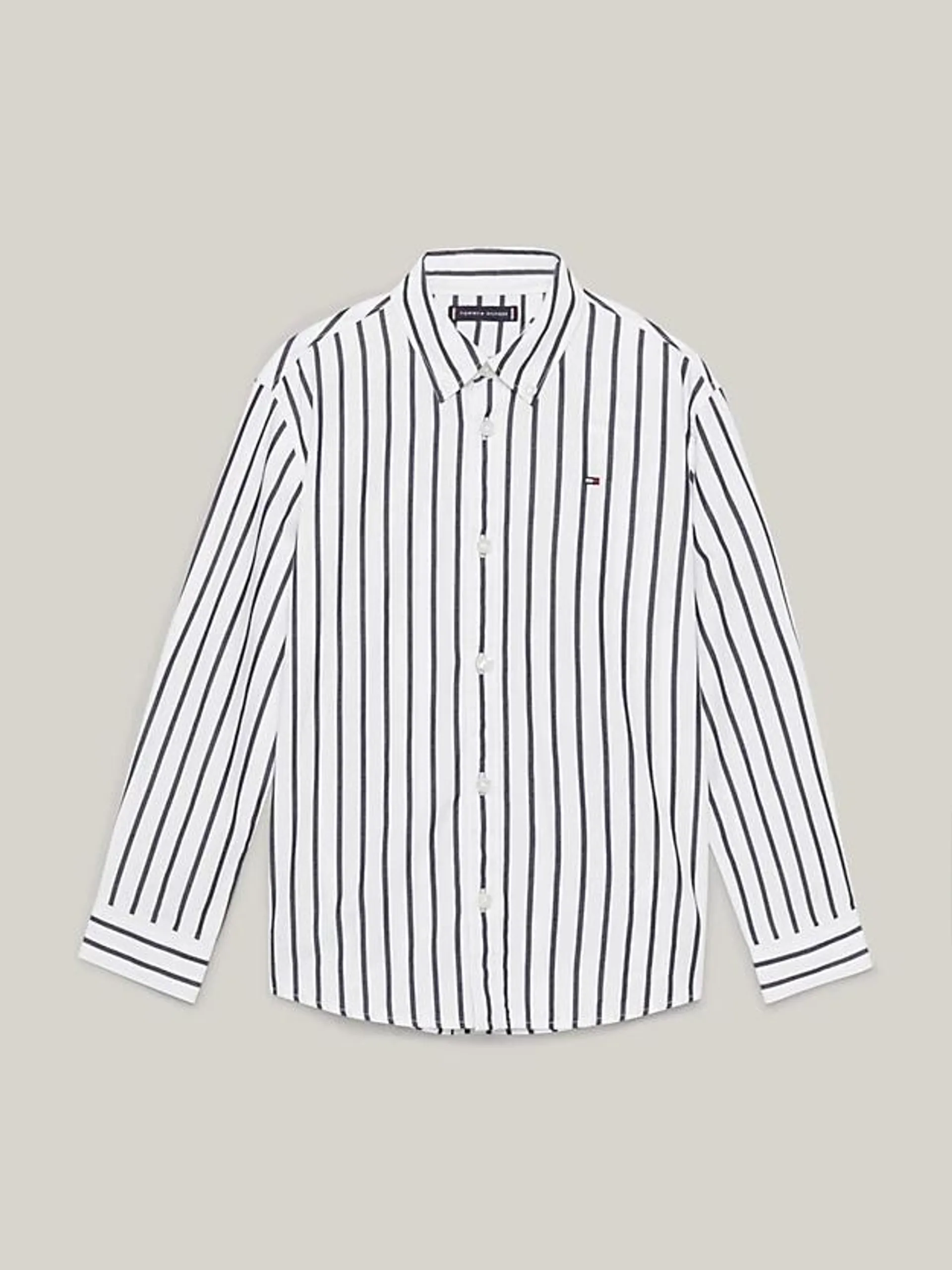 Stripe Flag Embroidery Regular Shirt