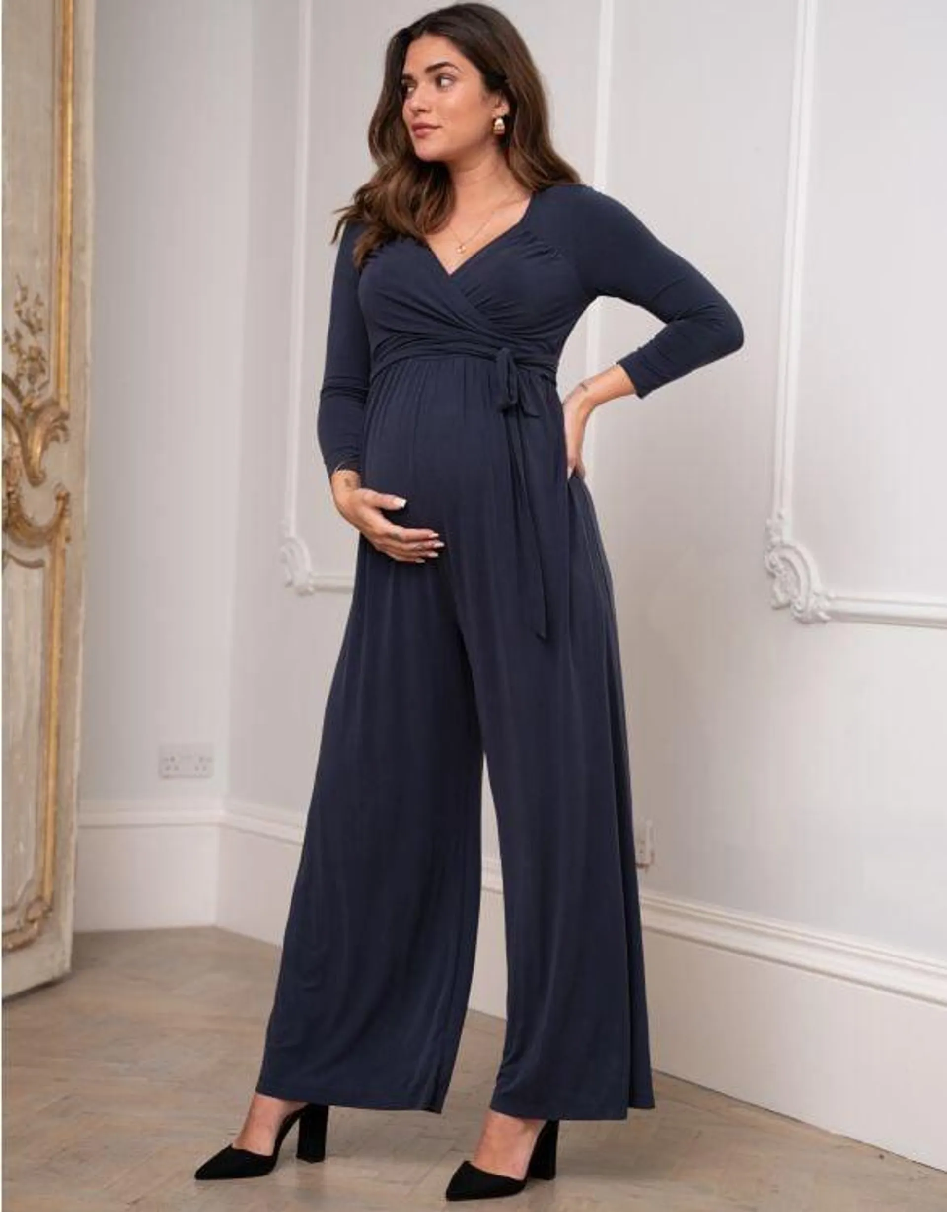 Midnight Blue Maternity & Nursing Jumpsuit