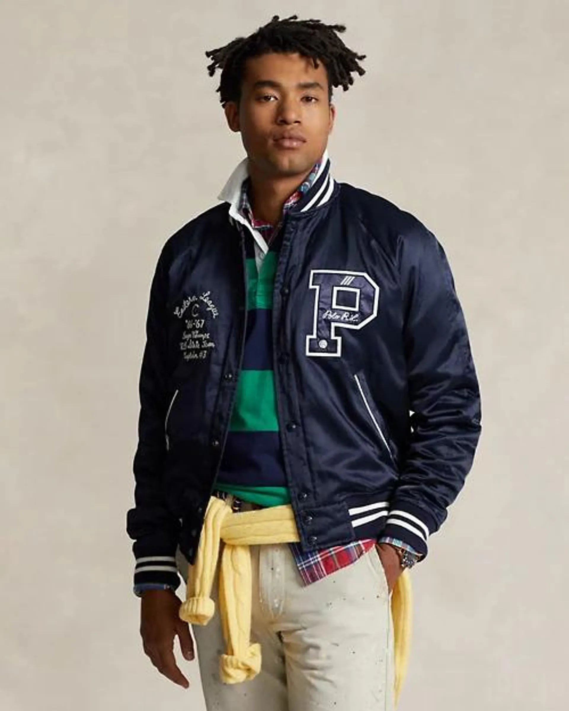 Varsity-Inspired Satin Jacket