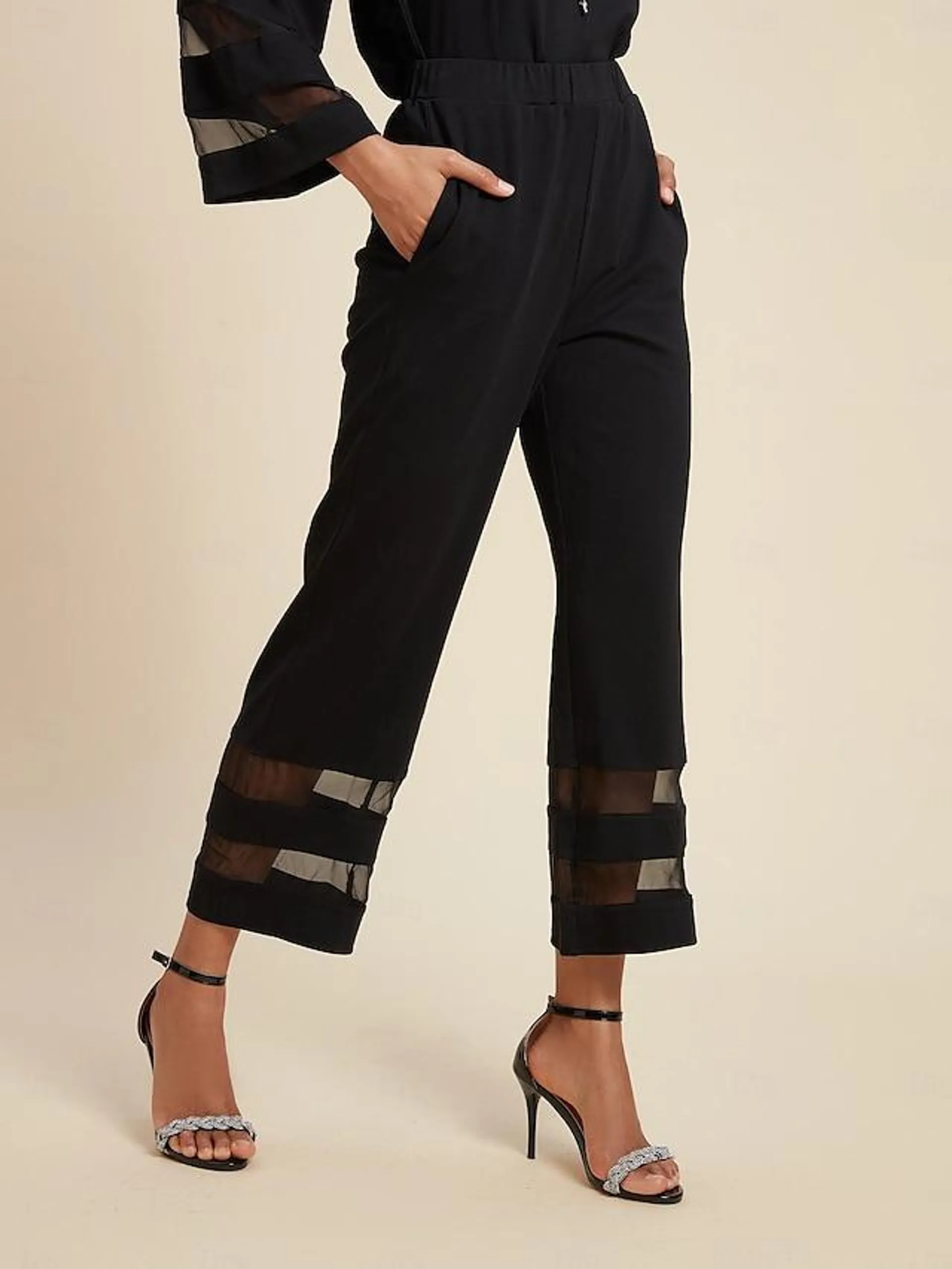 Women's Pants Trousers Full Length Chiffon Modal with Pockets Casual Daily Traditional / Classic Daily Wear Weekend Black White Spring & Summer S M L