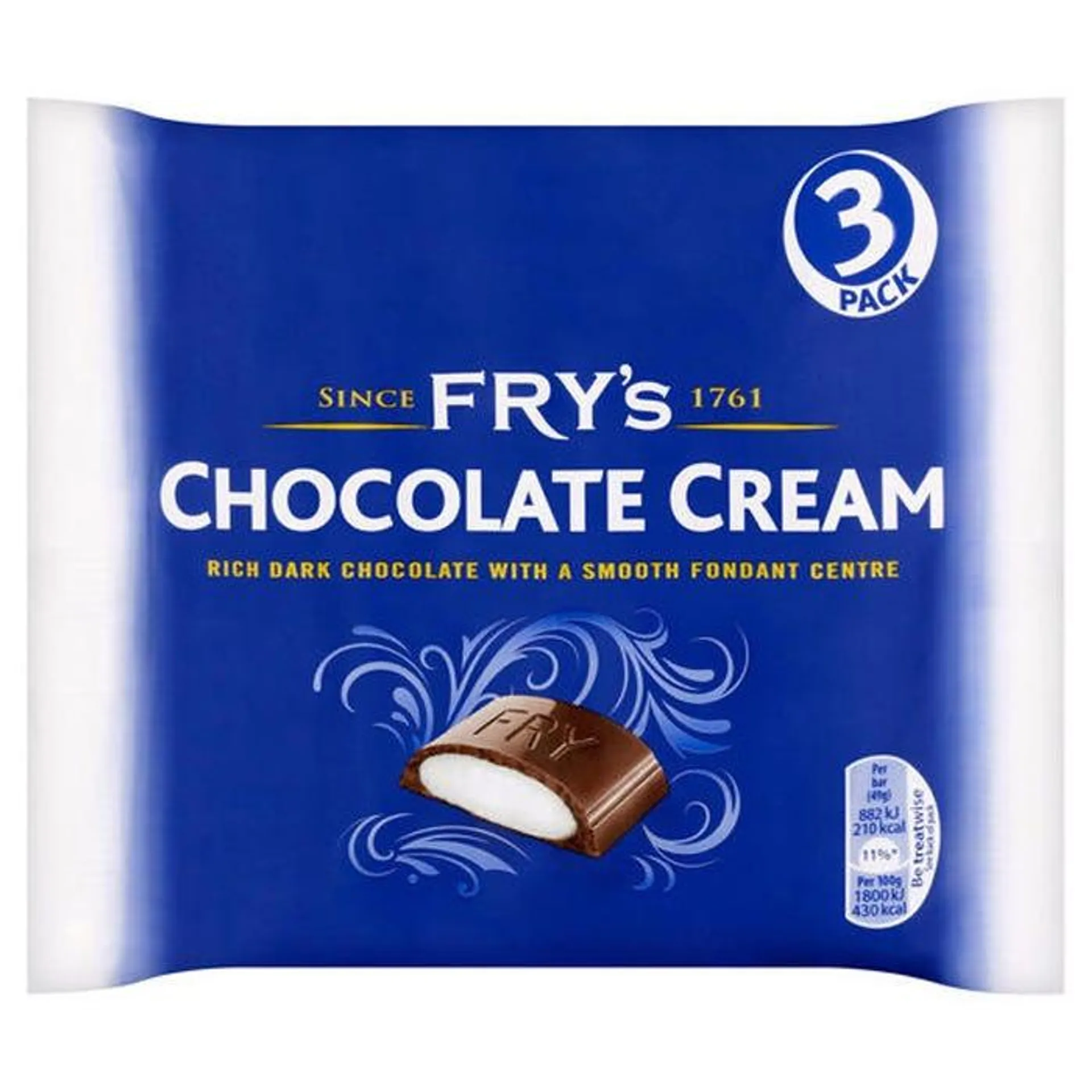 Cadbury Fry's Chocolate Cream Chocolate Bars, 49g (Pack of 3)