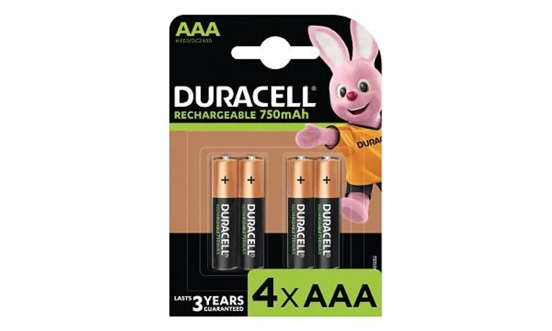 Duracell Rechargeable AAA 4 Pack 750mAh