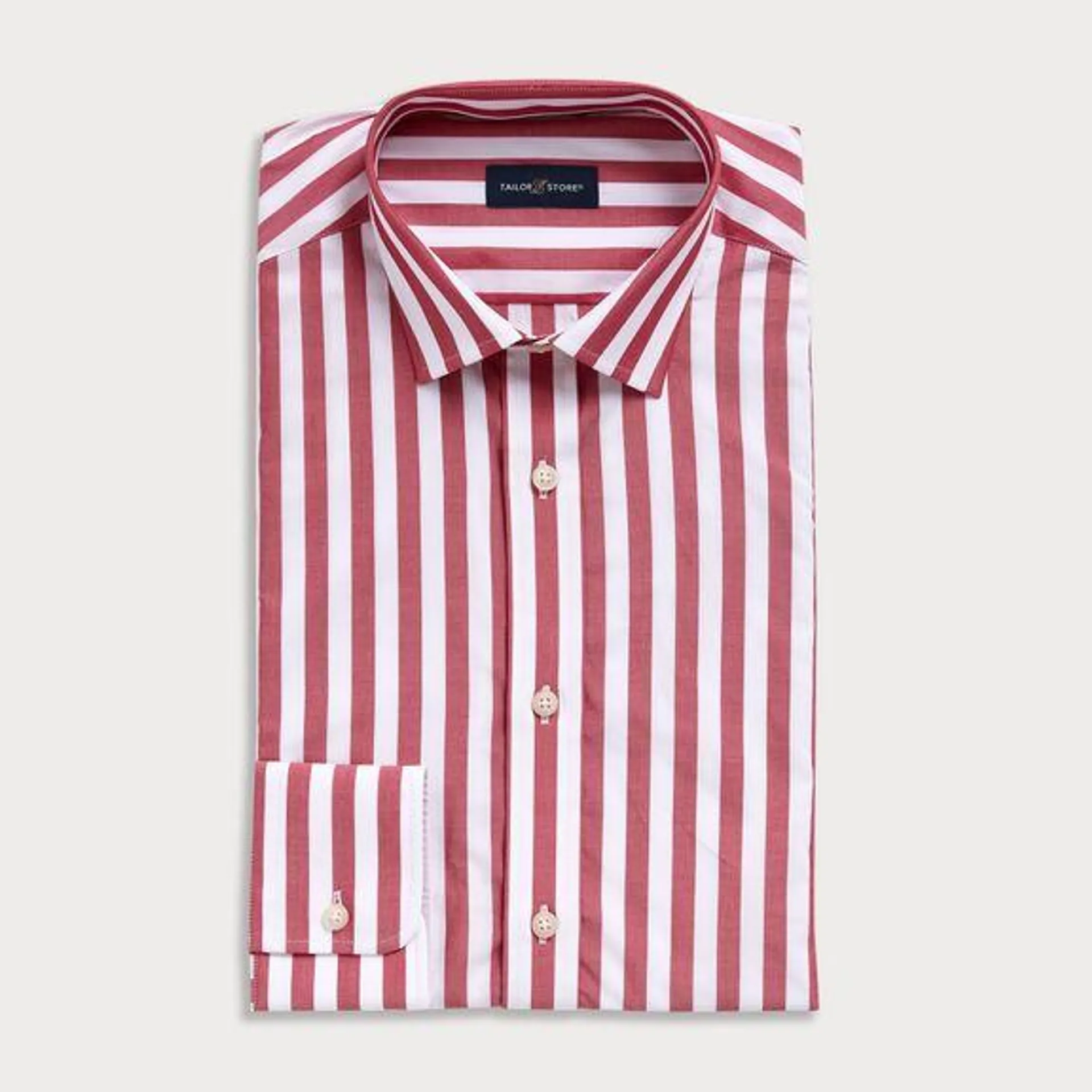 Red striped dress shirt