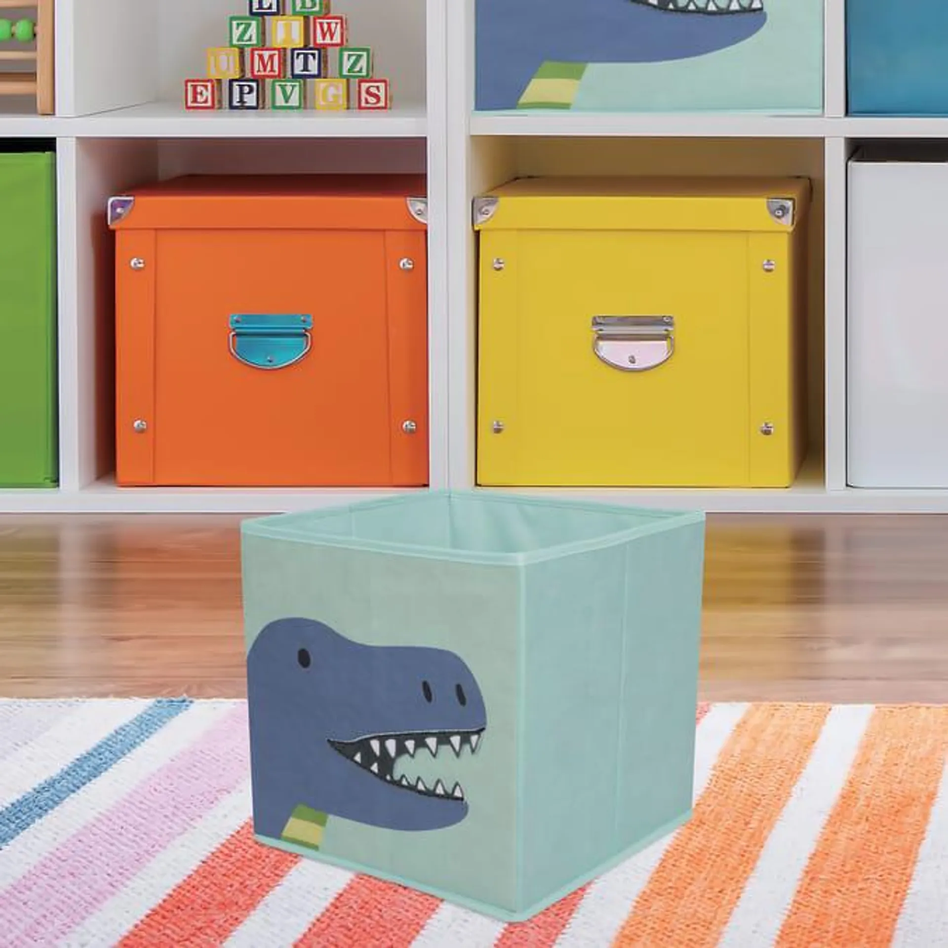 Home Collections The Kids Edit Fabric Cube Set Of 2 - Dino