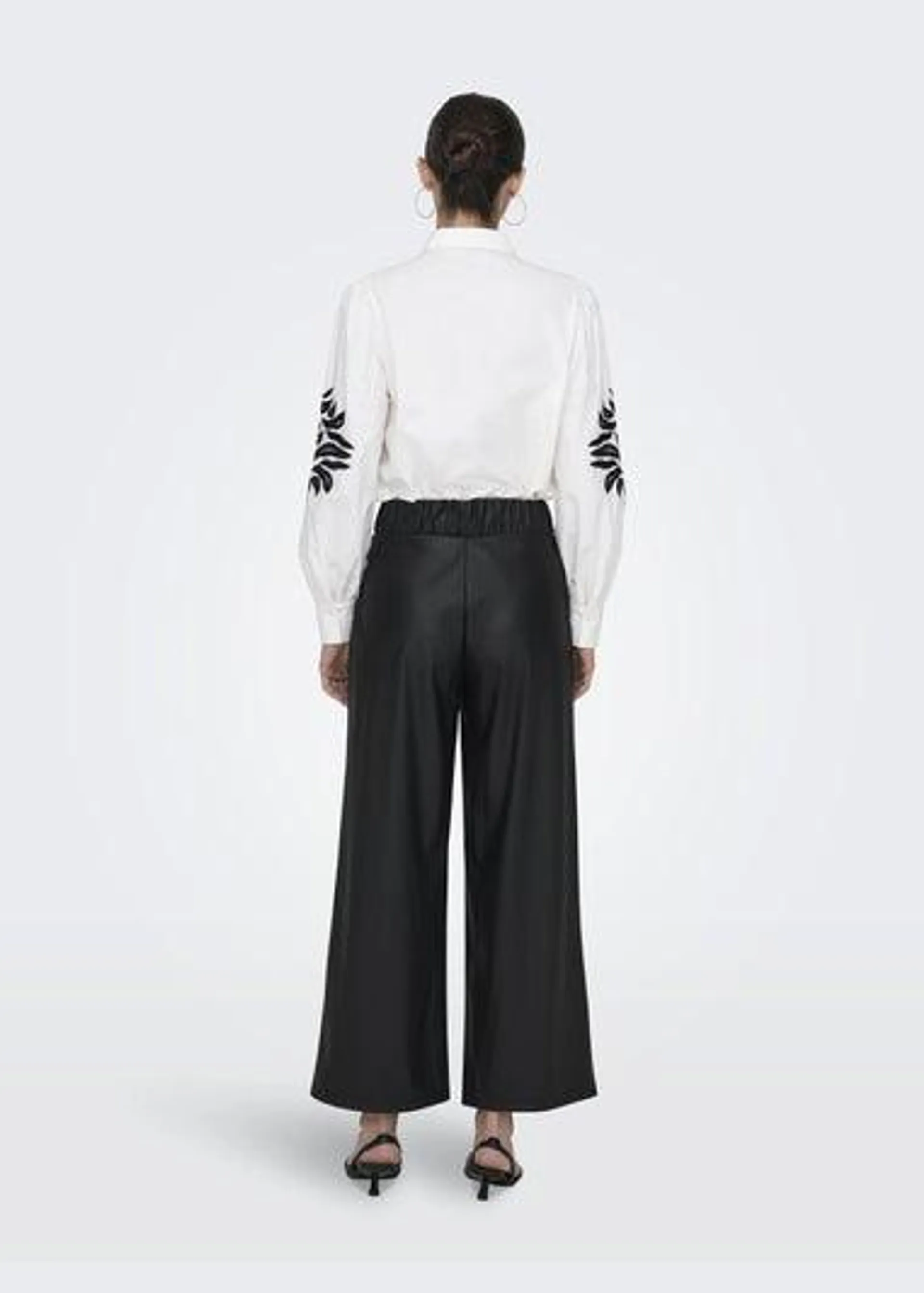 JDY Black Leather Look Trousers