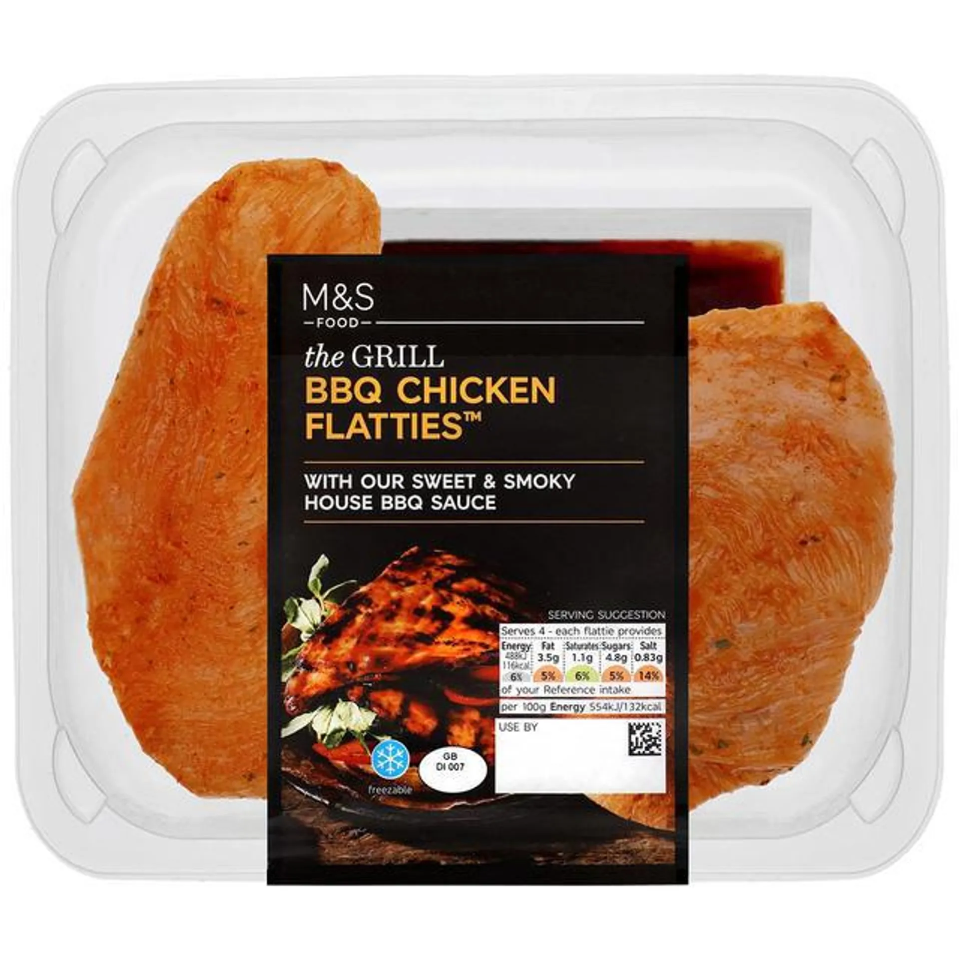 M&S BBQ Chicken Flatties with BBQ Sauce