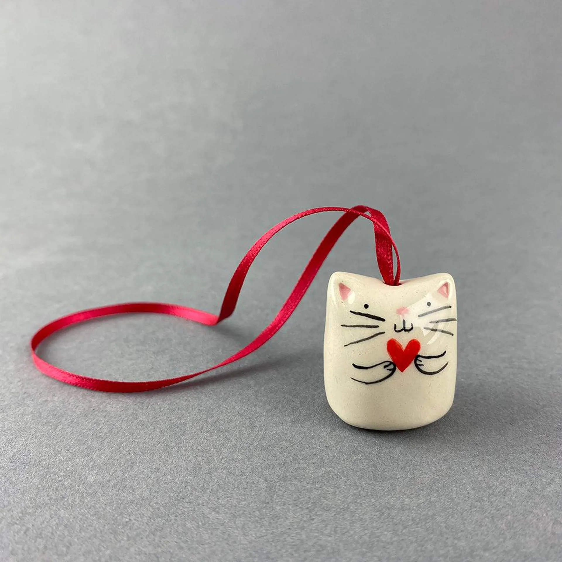 Cat with Heart Decoration