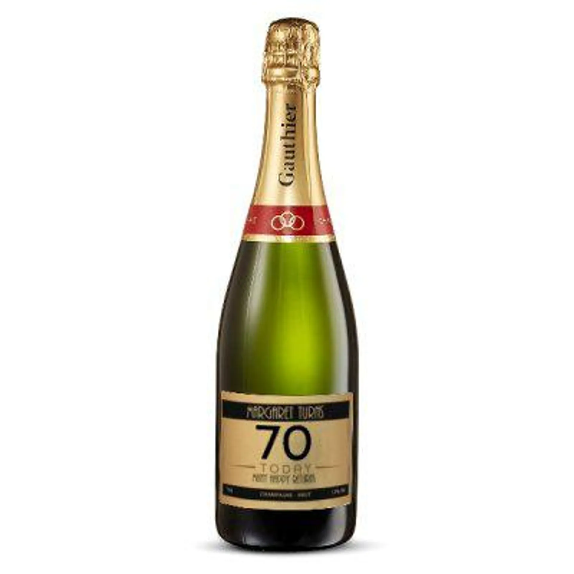Personalised Champagne 70th Birthday 75cl