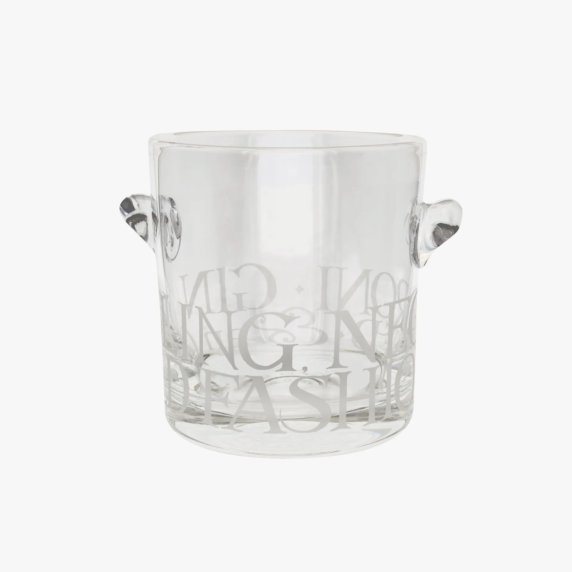 Black Toast Small Glass Ice Bucket
