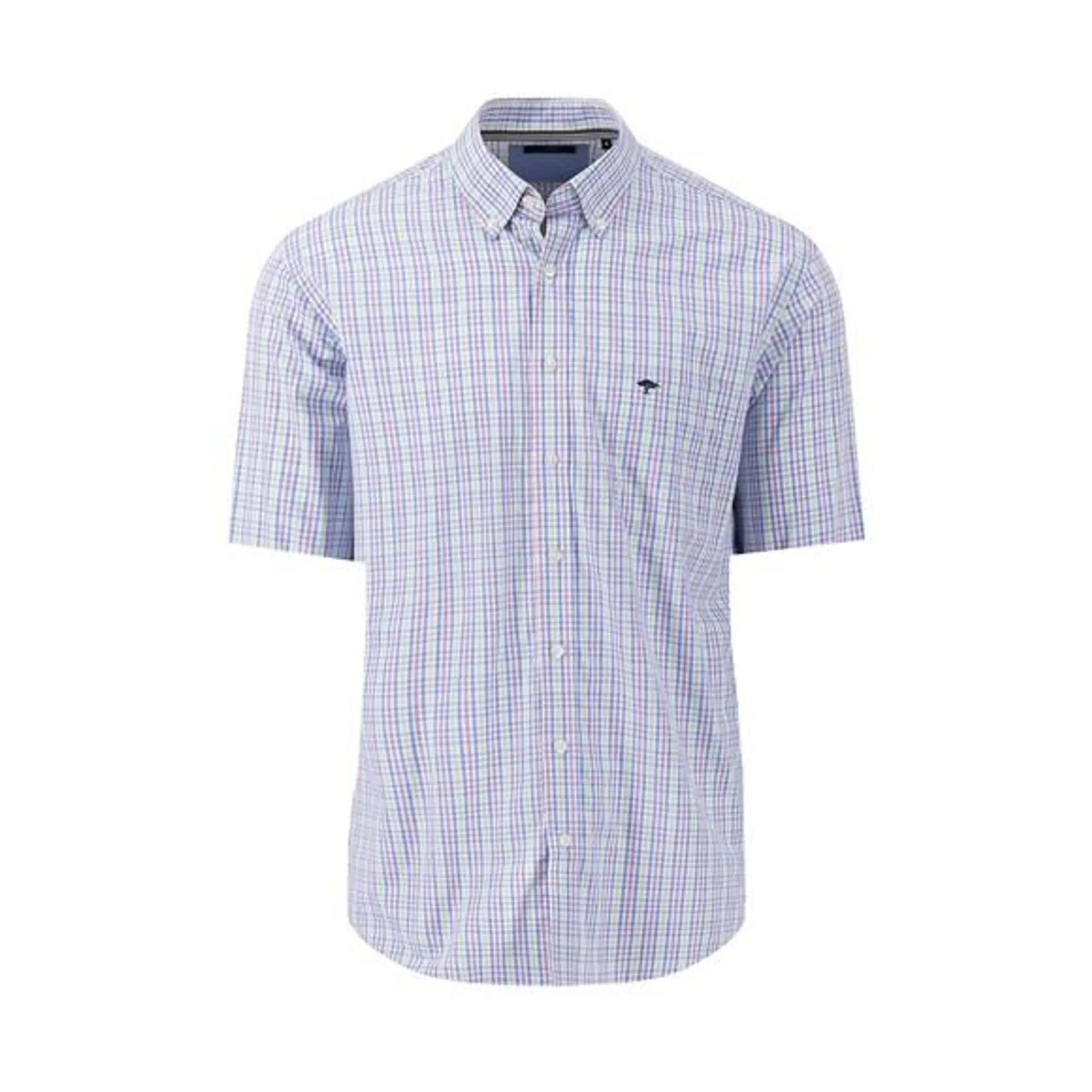 Mens Pink S/S Combi Check Shirt