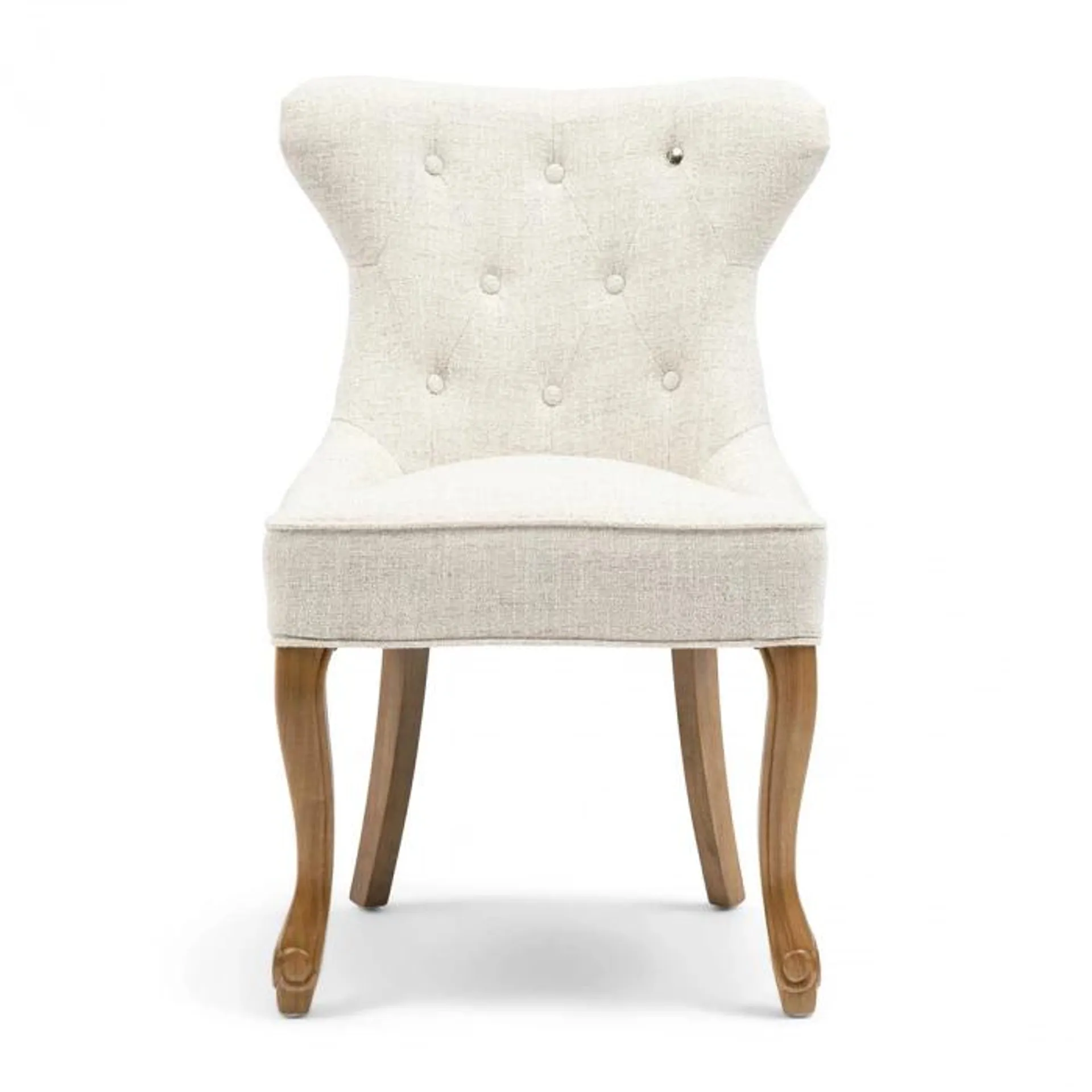 Dining Chair George, Antique White, Rich Tweed