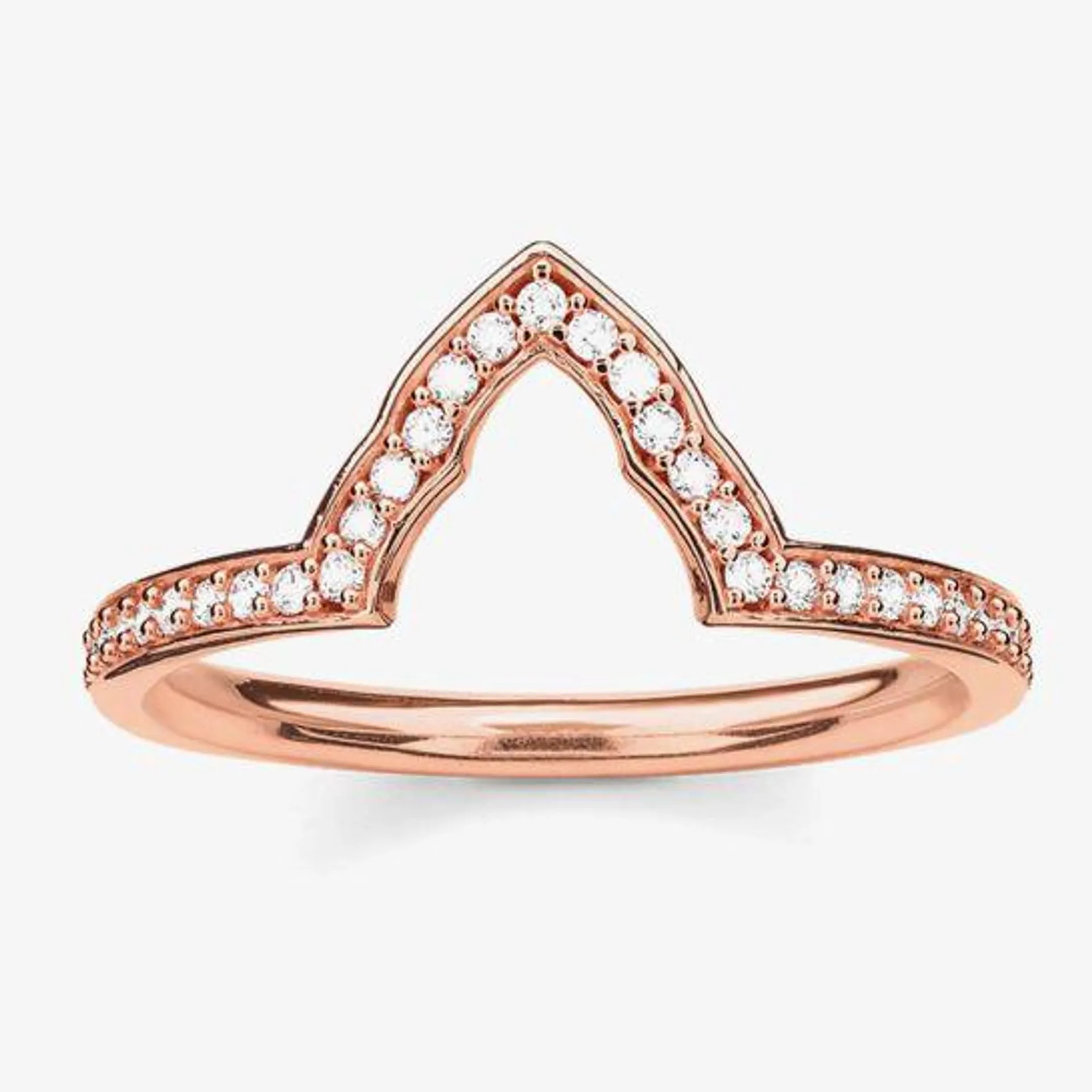 Silver Rose Gold Plated Cubic Zirconia Stacking Ring