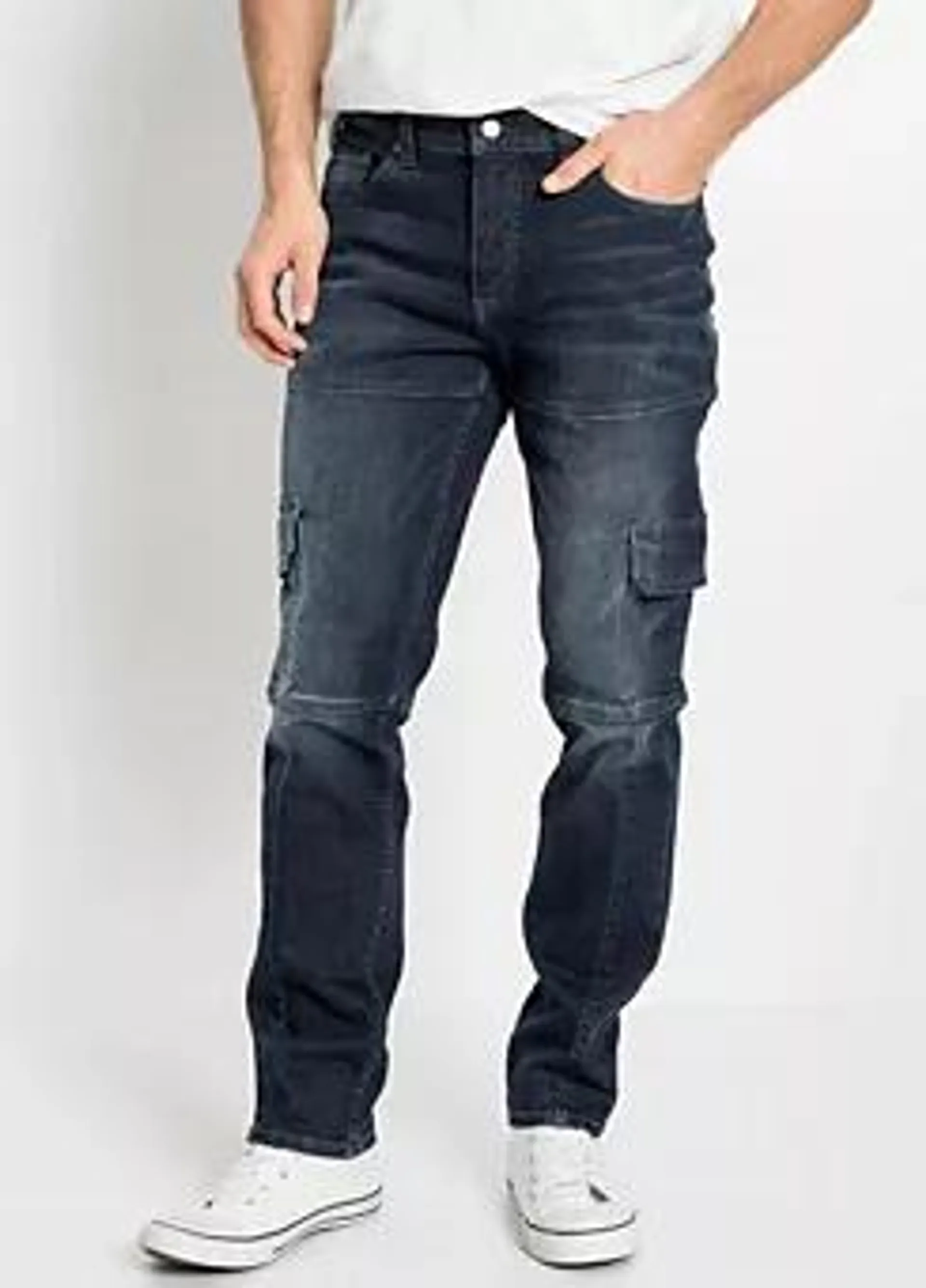 Straight Leg Cargo Jeans